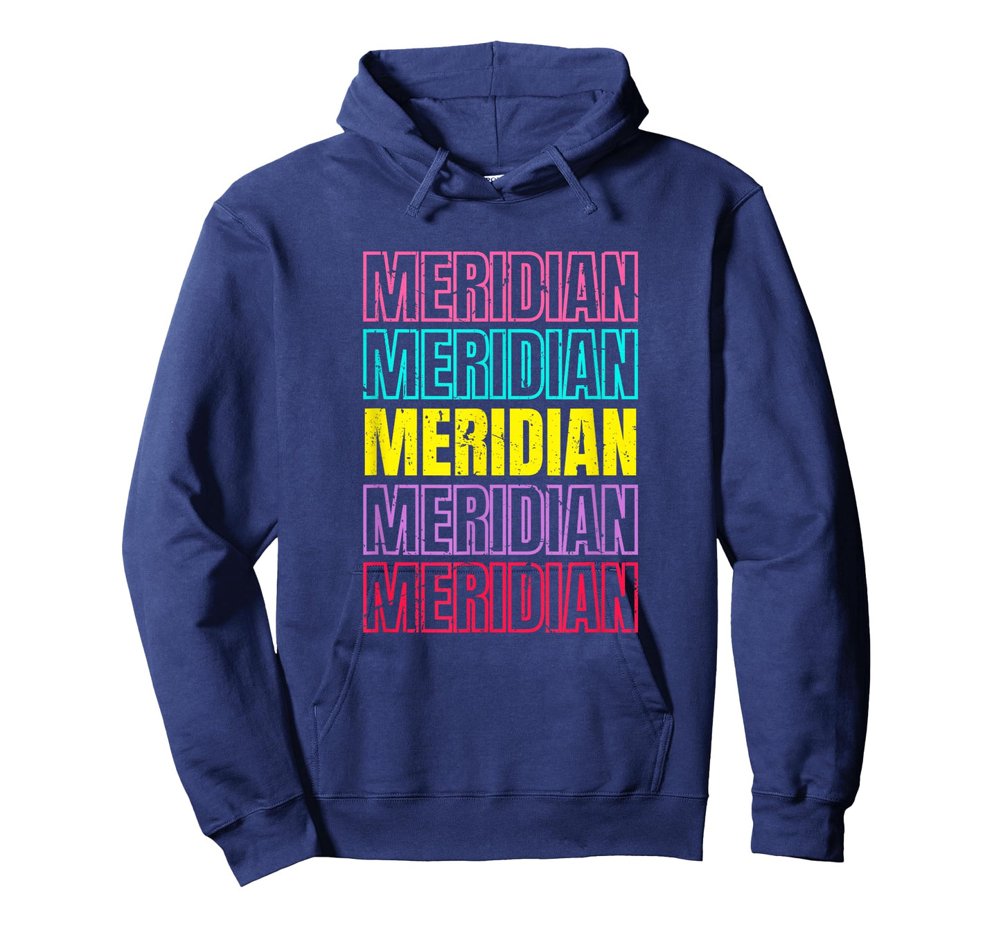 Meridian Repeating Text Retro Colors T-Shirt