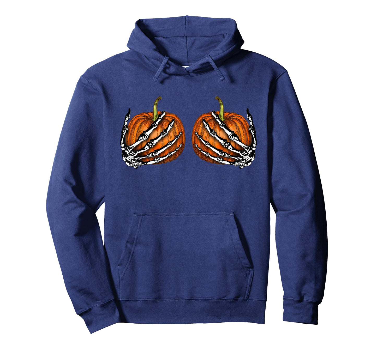 Pumpkin Boobs Skeleton Hands Bra Halloween Party costume T-Shirt