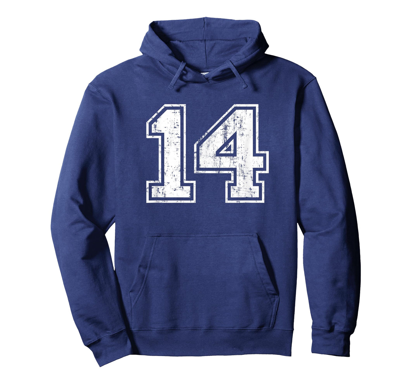Number 14 Fourteen Distressed Vintage Sports Team Training T-Shirt