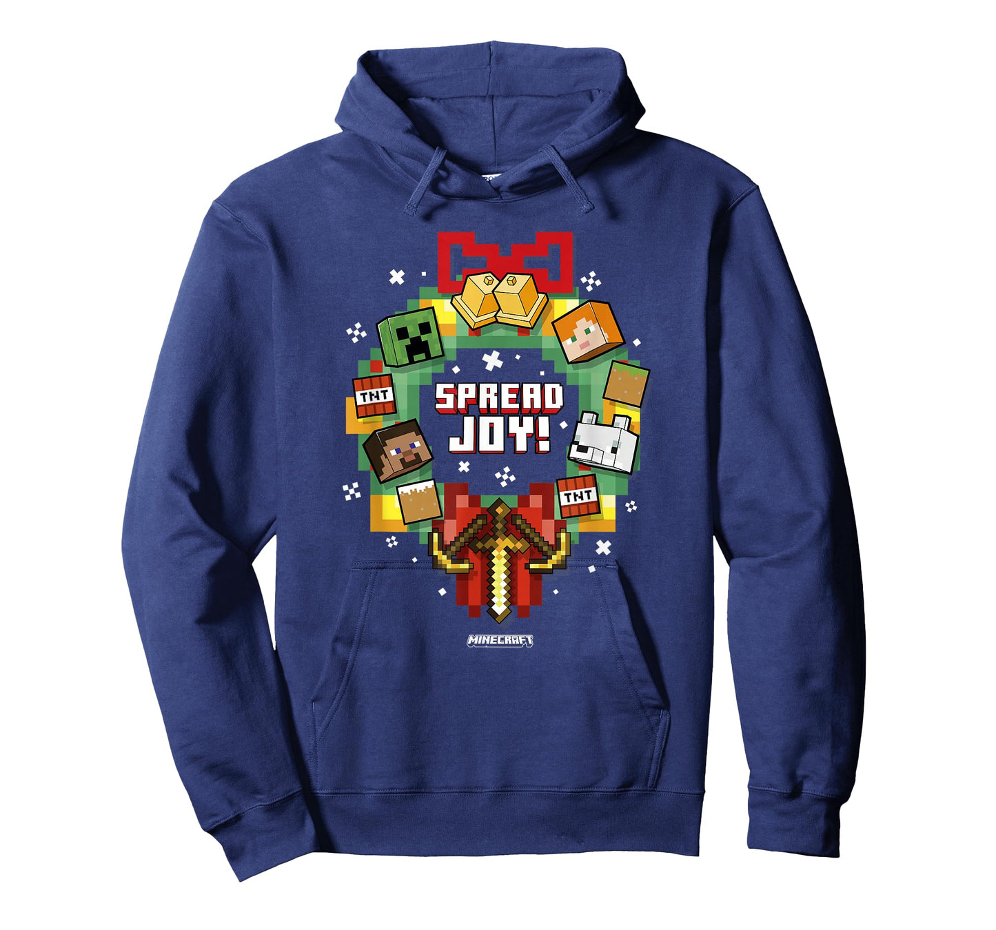 Minecraft Christmas Wreath Spread Joy T-Shirt