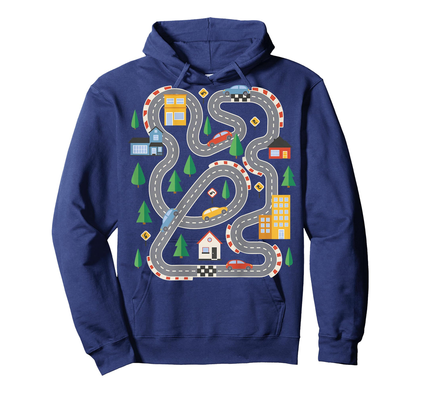 Cool Playmat Car Race Track On Back Cute Toddler Fathers Day T-Shirt