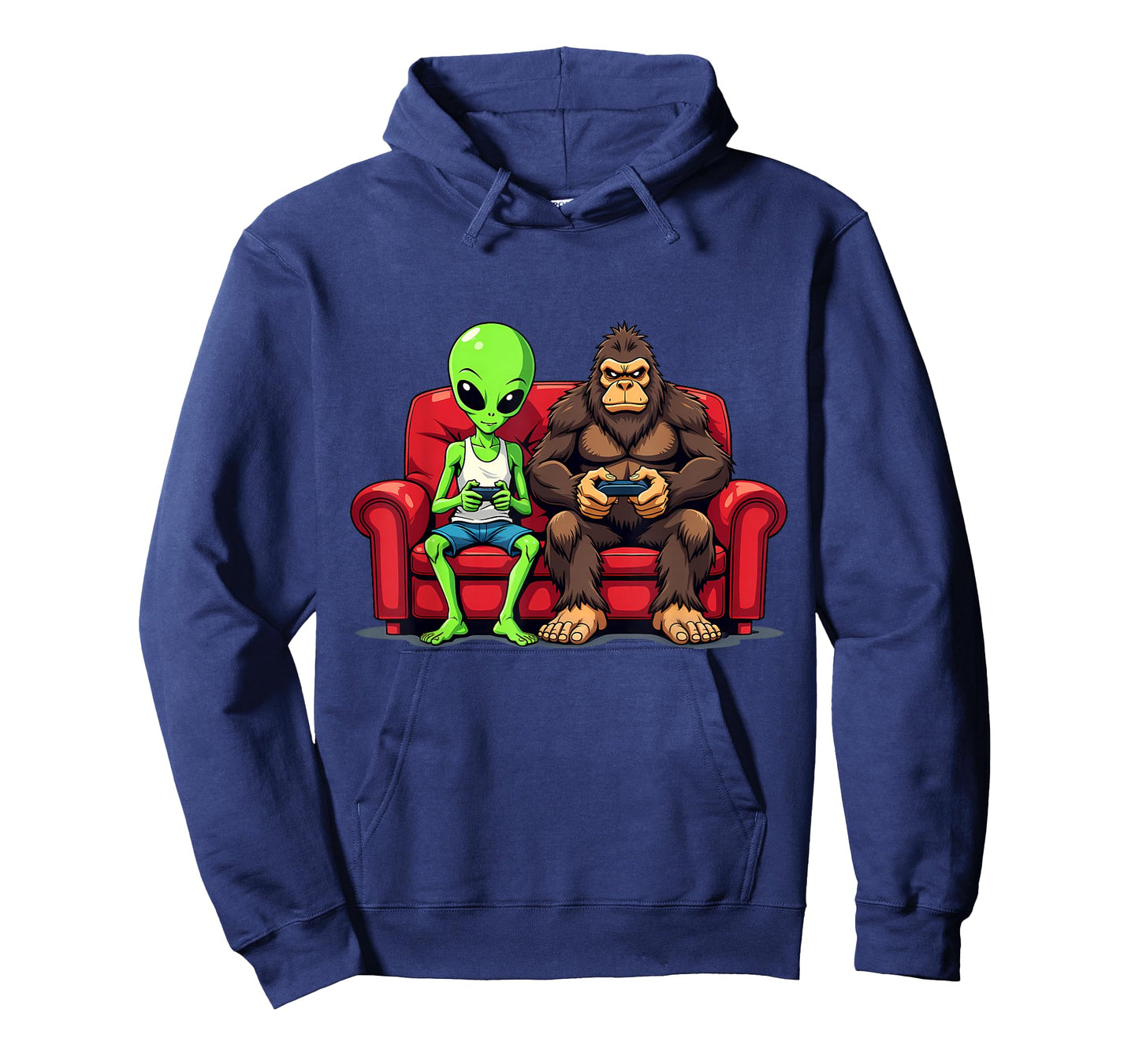 Funny Bigfoot Alien Sasquatch Gaming UFO Design T-Shirt