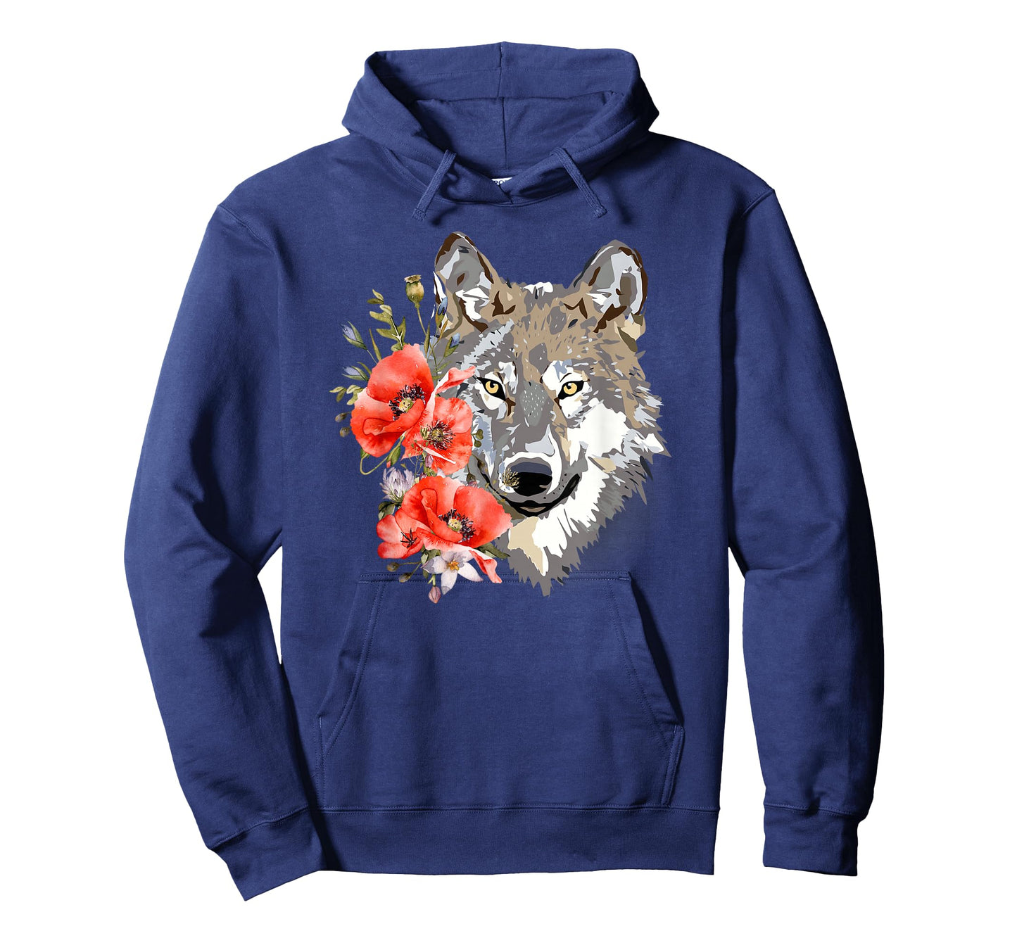 Wolf Cute Floral Graphic Wolves Women Girls T-Shirt