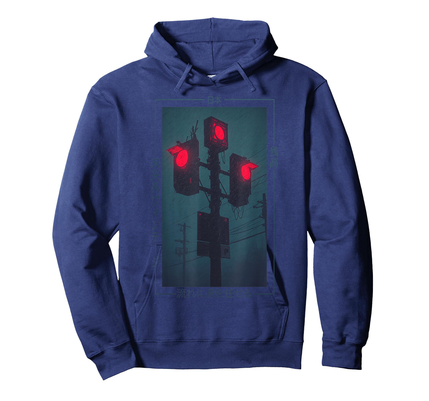 Cyberpunk Traffic Lights Japanese - Vaporwave Urban Art T-Shirt