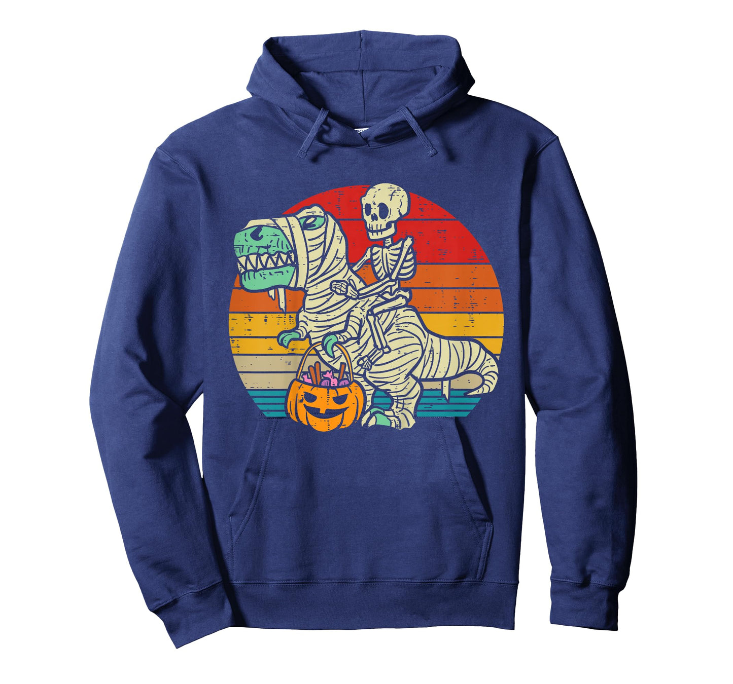 Kids Skeleton Riding Dino Mummy Retro Toddler Boys Halloween Kids T-Shirt