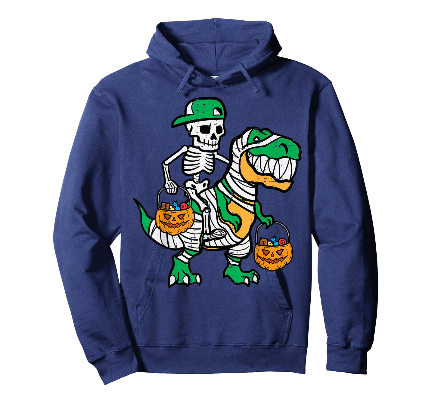 Skeleton Green Cap Dino Toddler Boys Halloween Kids Youth T-Shirt