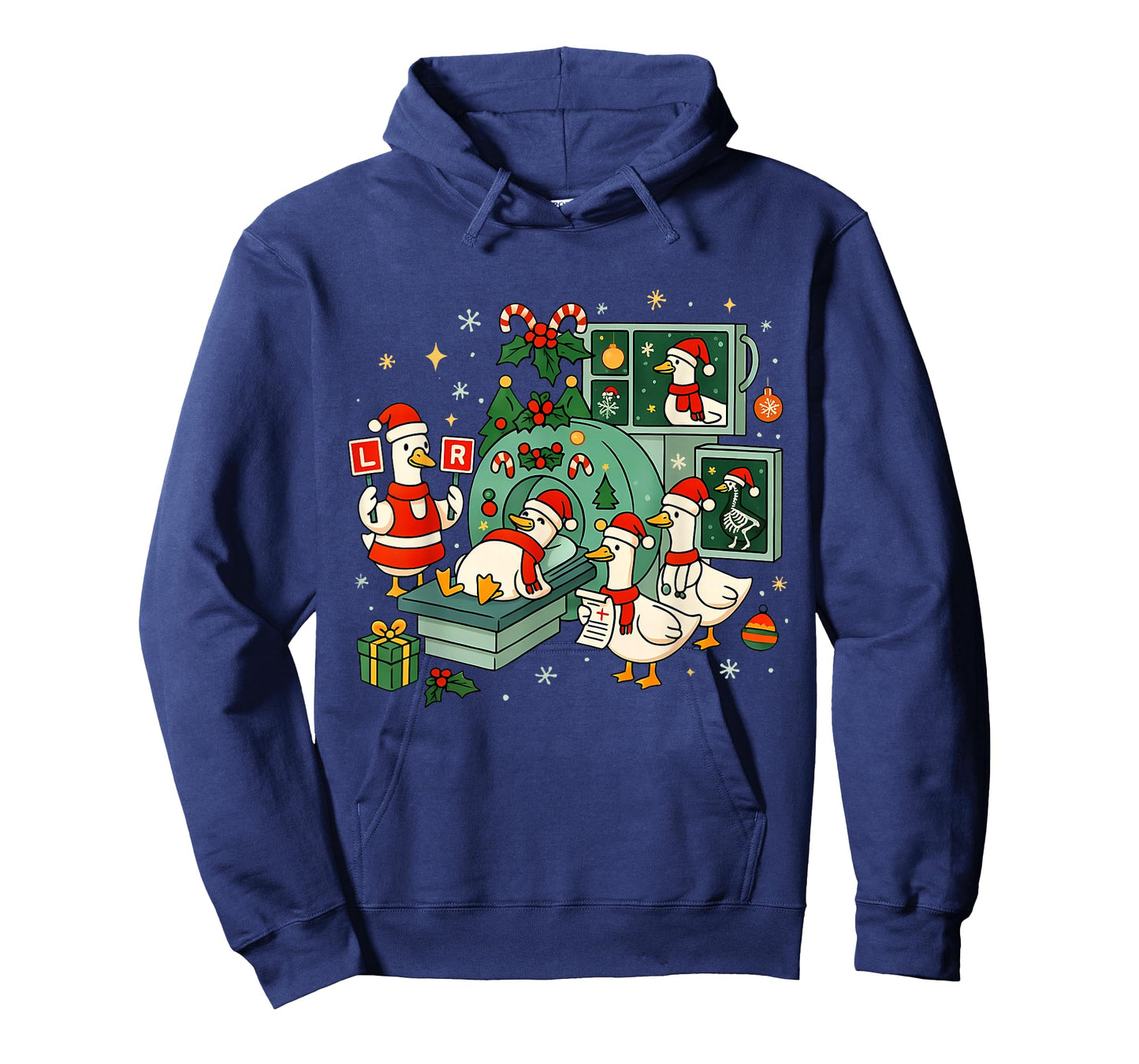 Funny Radiology Christmas Silly Goose Santa CT Tech MRI Tech T-Shirt
