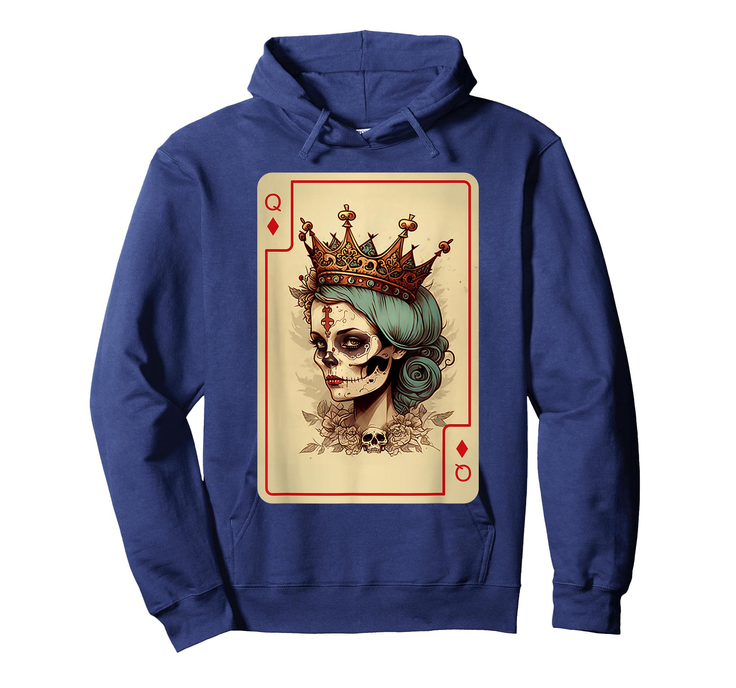Diamond Queen Gothic Poker Card Game Creepy Queen of Diamond T-Shirt