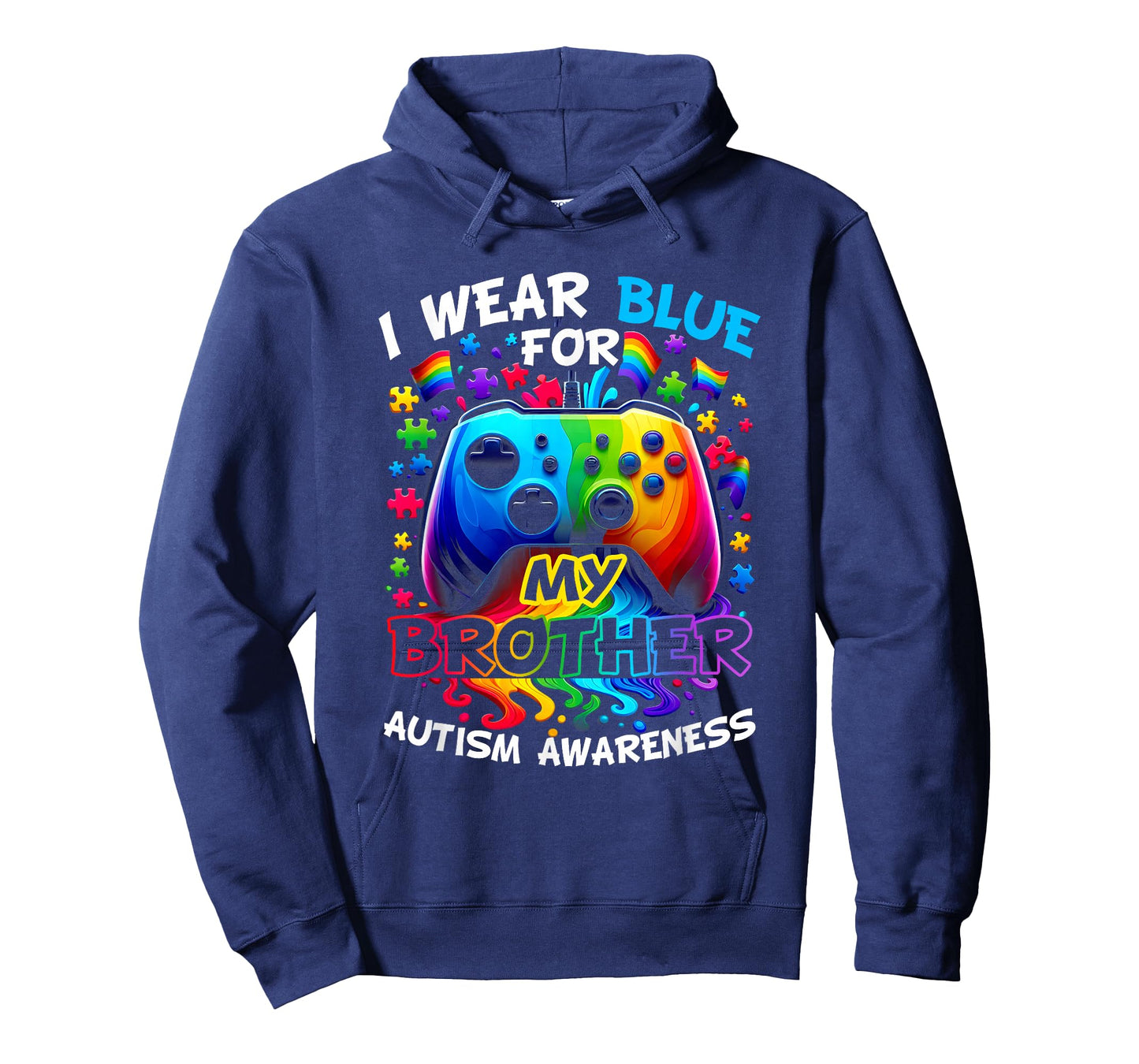 I Wear Blue For My Brother Autism Awareness Video Game T-Shirt