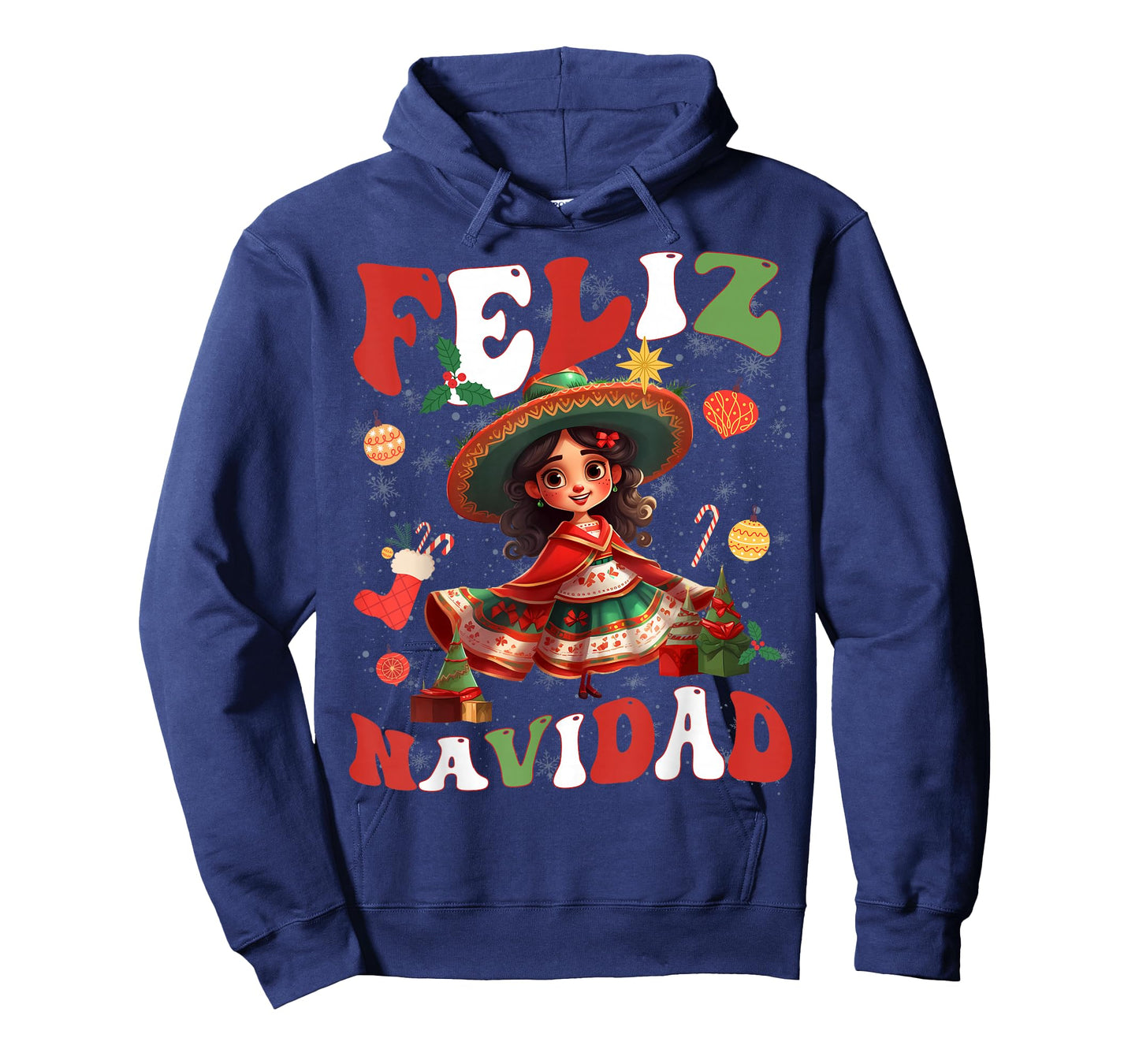 Girls Vintage Feliz Navidad Retro Christmas Spanish Xmas T-Shirt