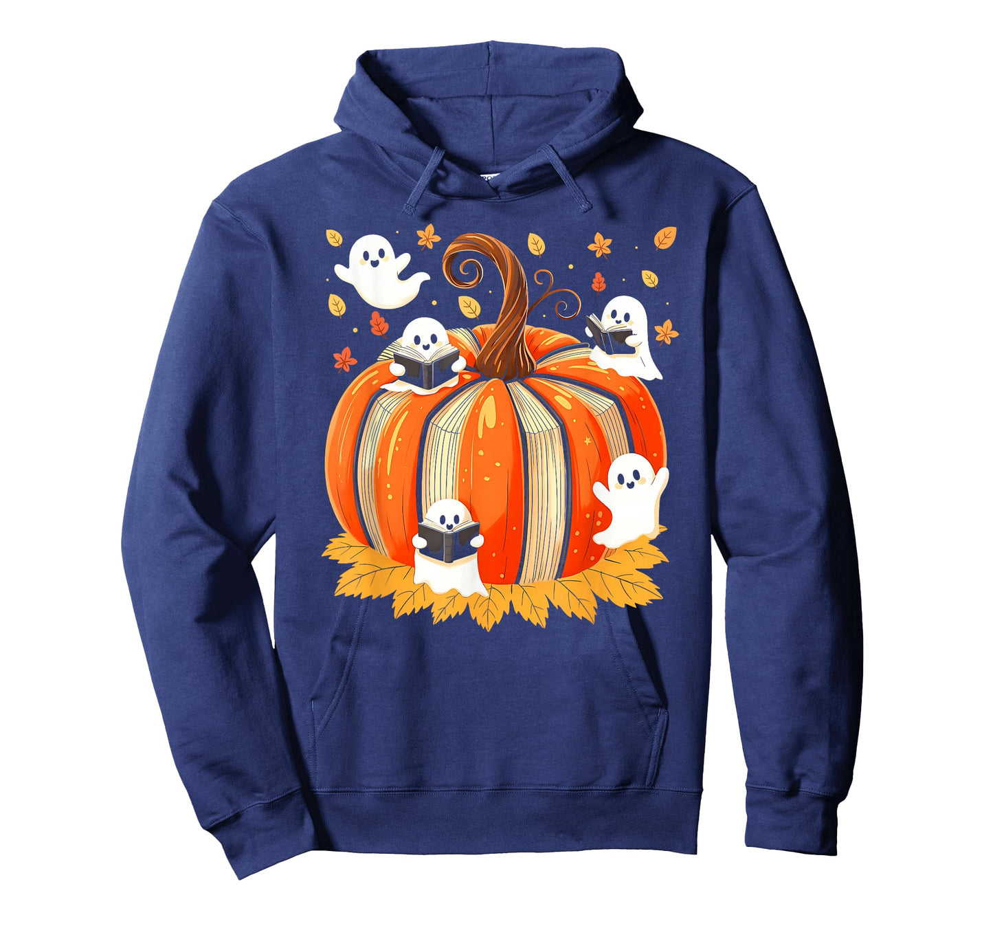 Fall Book Pumpkin Books Ghost Reading Halloween Teacher T-Shirt