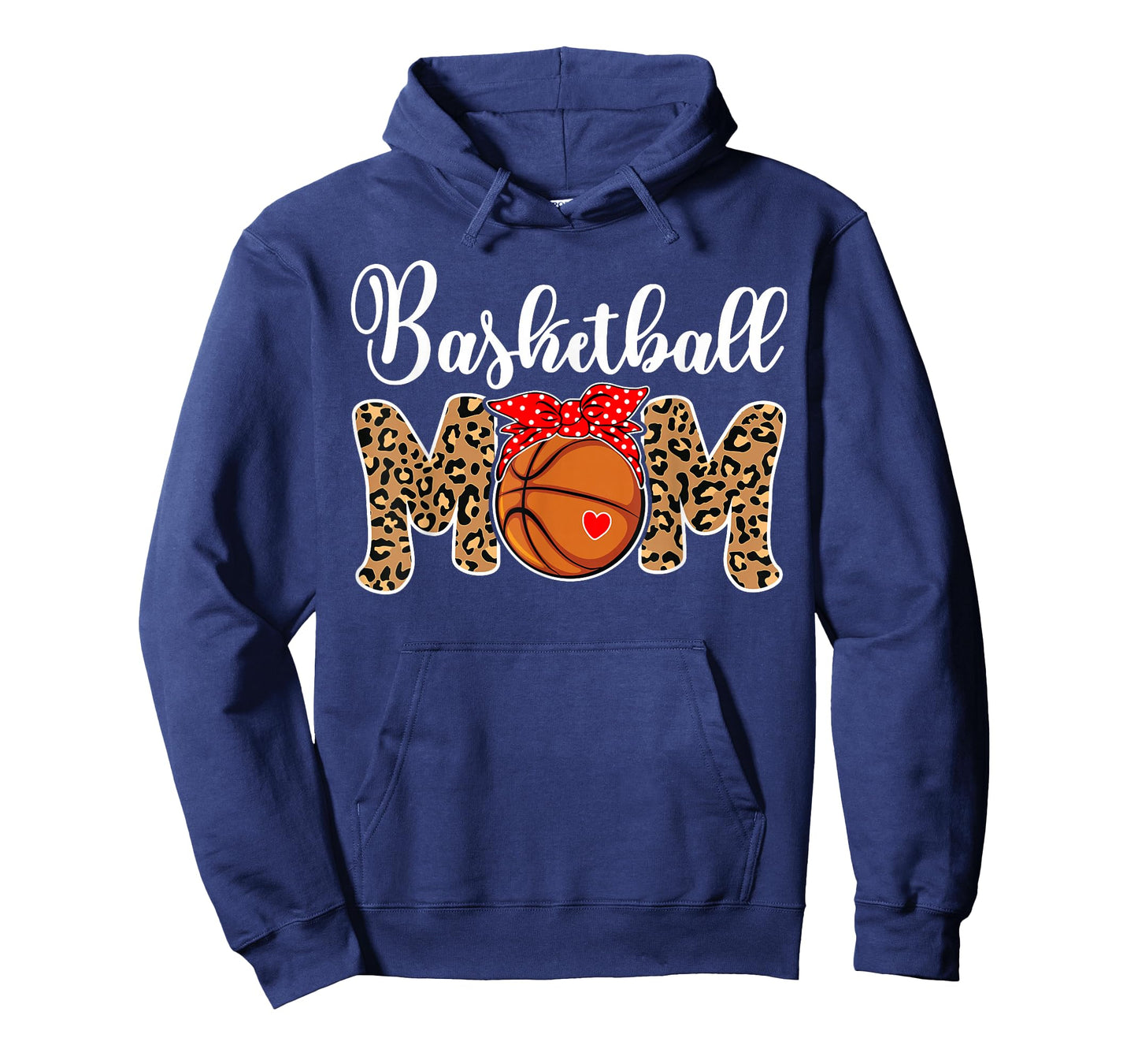 Basketball Mom Leopard Messy Bun Game Day Funny Mothers Day T-Shirt