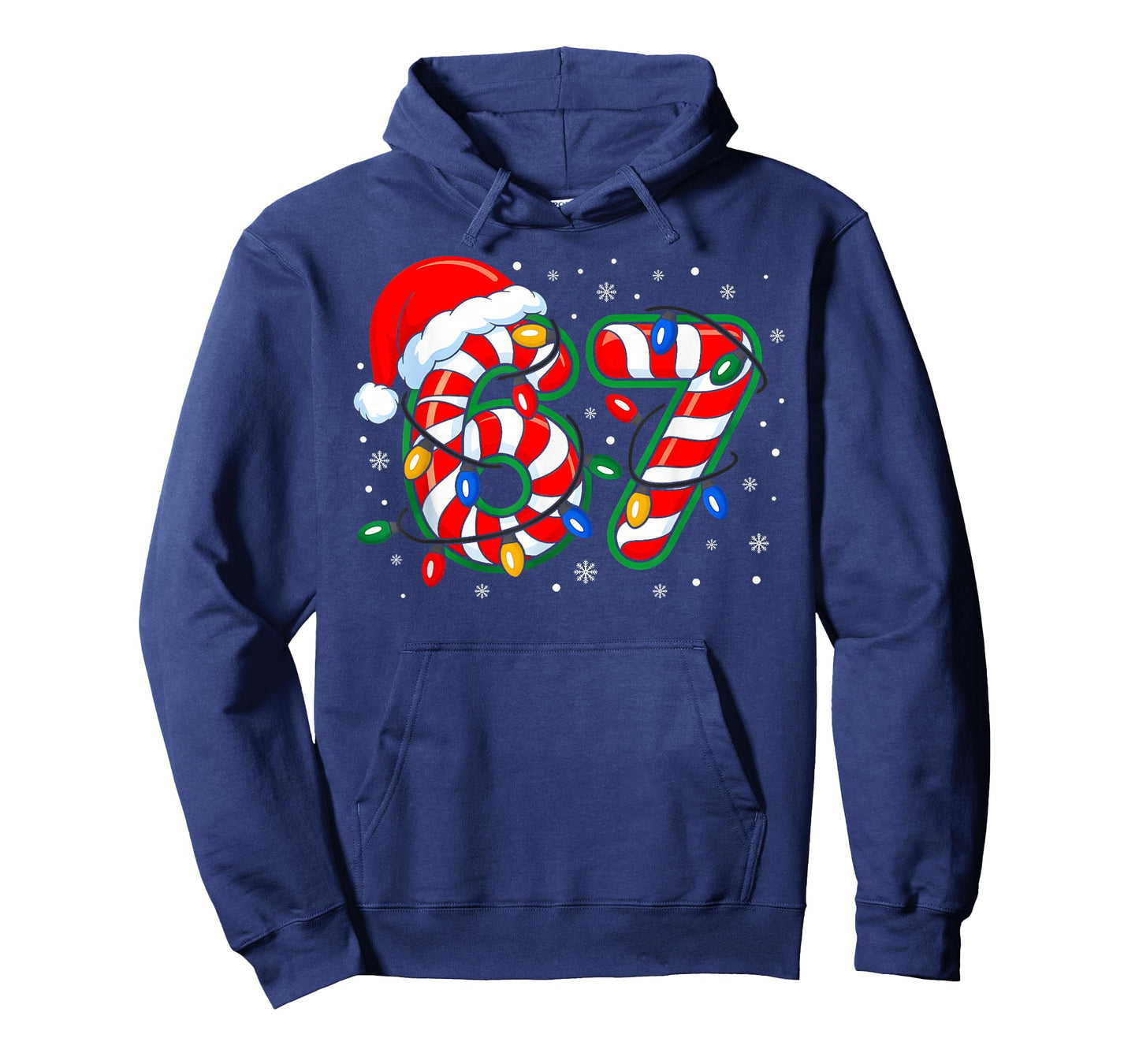 Funny Six Seven 67 Meme 6 7 Christmas Candy Cane Boys Kids T-Shirt