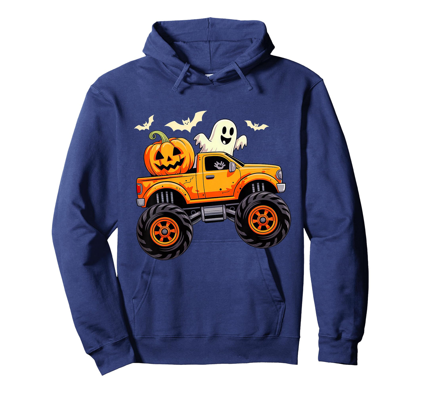 Kids Monster Truck Ghost Pumpkin Halloween Costume Toddler Boys T-Shirt
