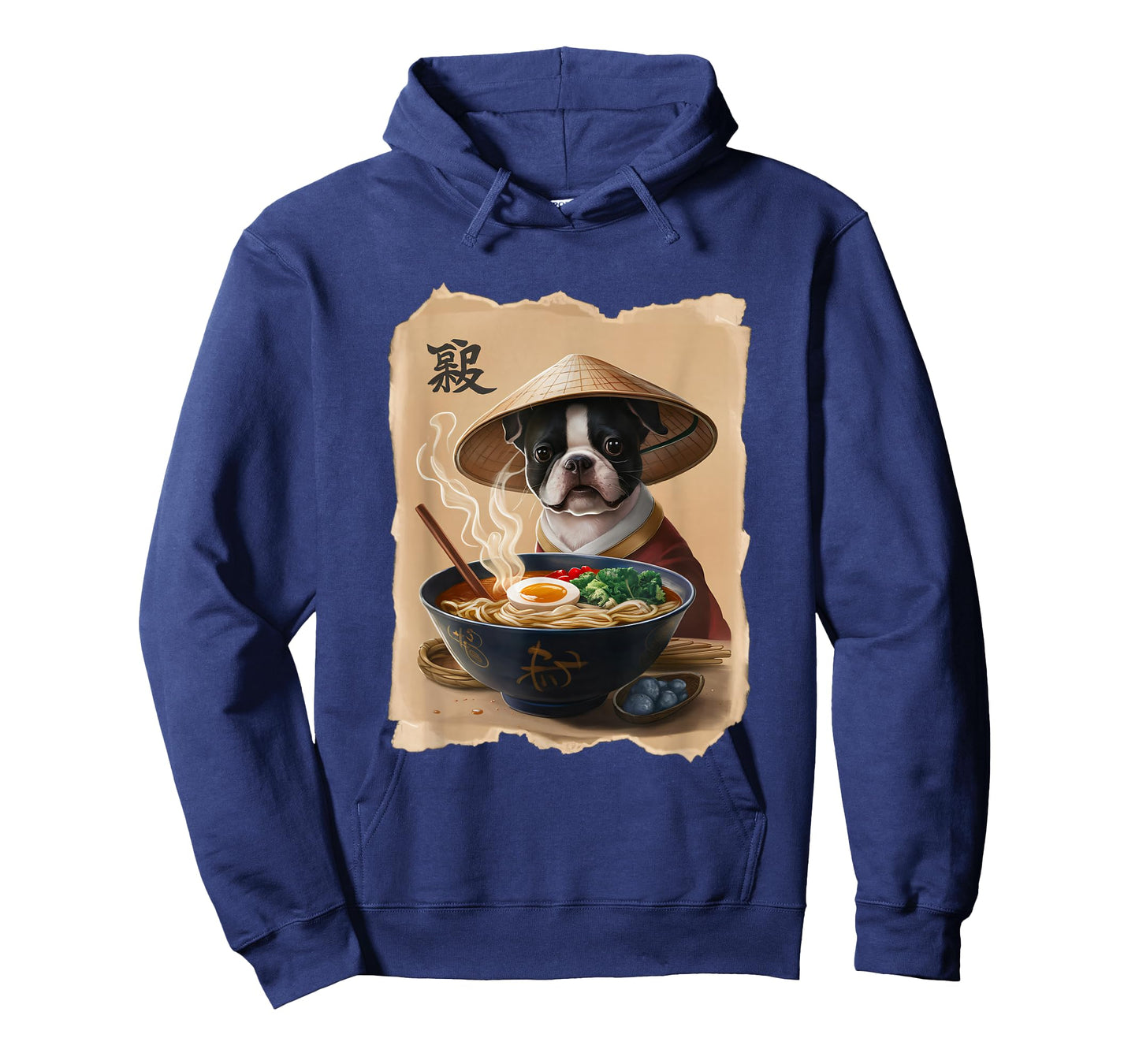 Men Woman Kawaii Eating Ramen Japanese Boston Terrier T-Shirt