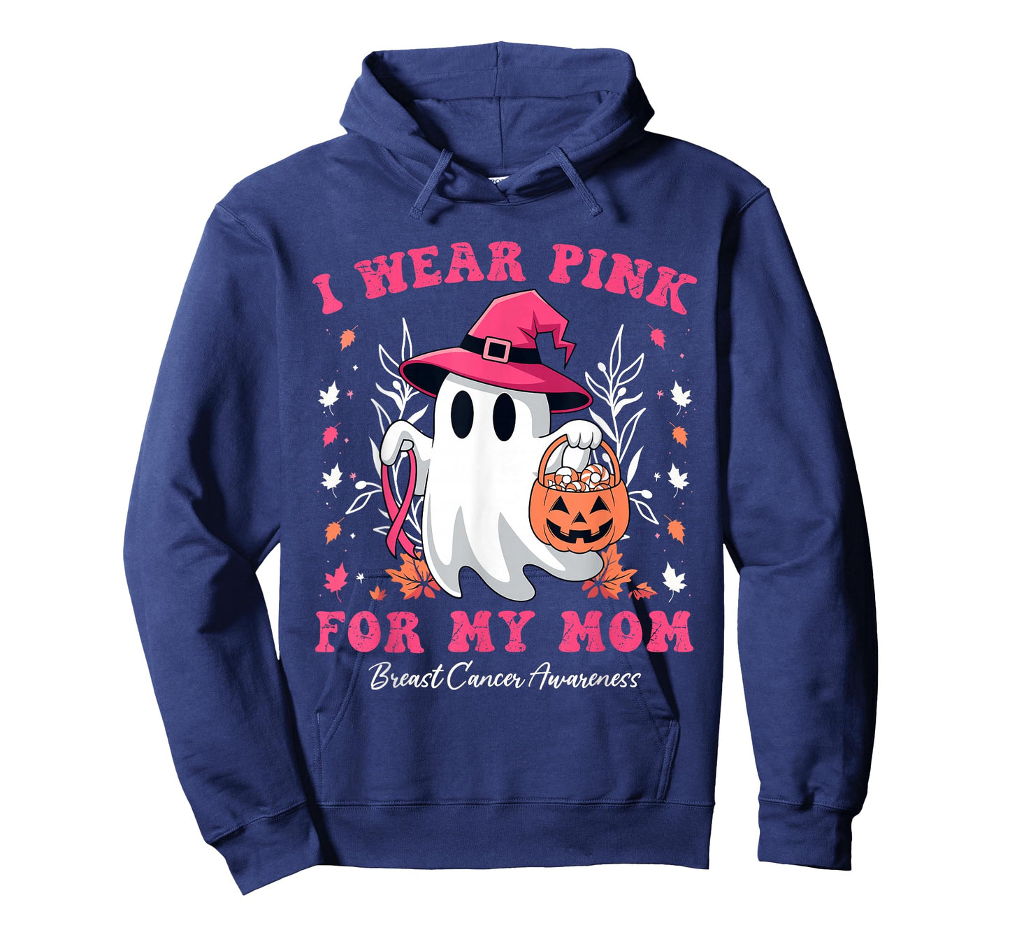 I Wear Pink for My Mom Ghost Breast Cancer Awareness T-Shirt