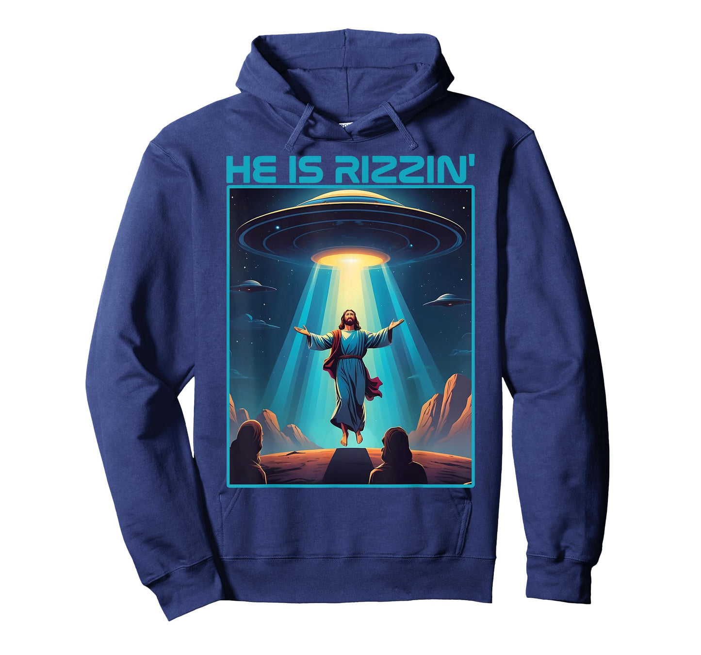 Funny jesus rizzin easter Ufo alien abduction space christ T-Shirt