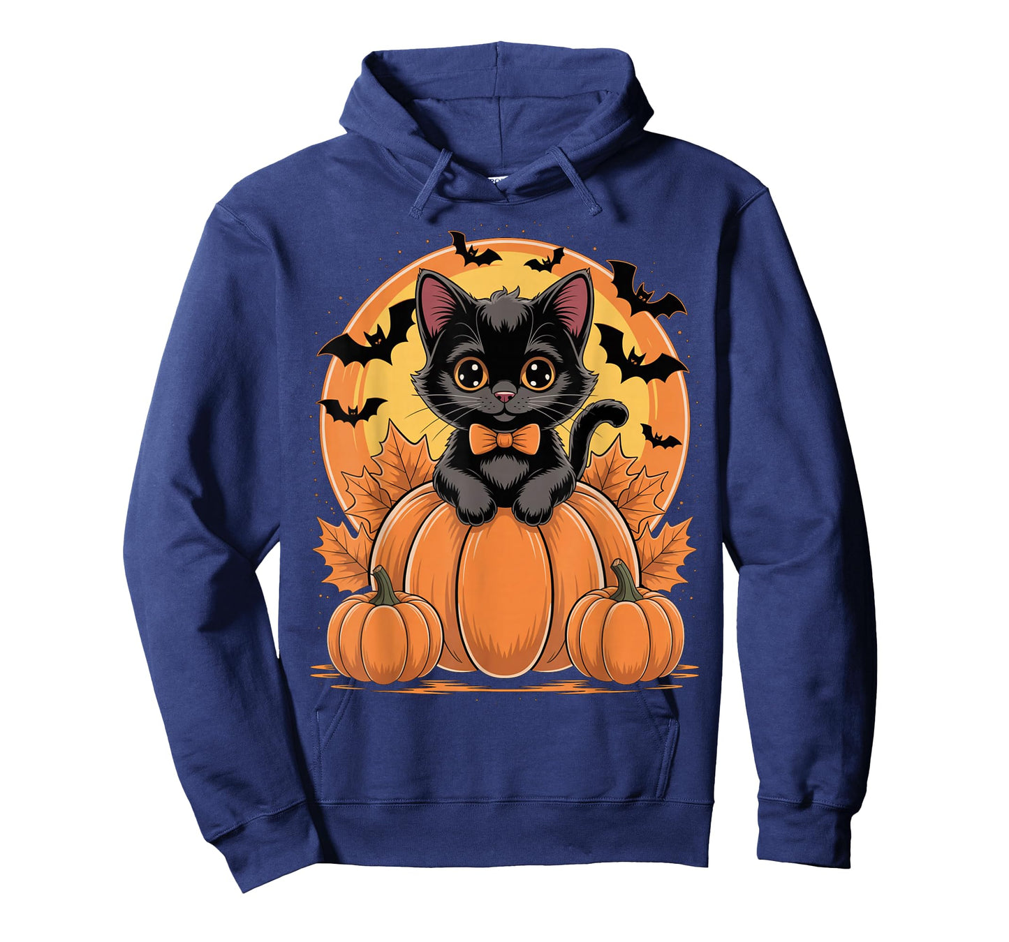 Retro Black Cat Pumpkin Halloween Costume Fall Autumn Season T-Shirt