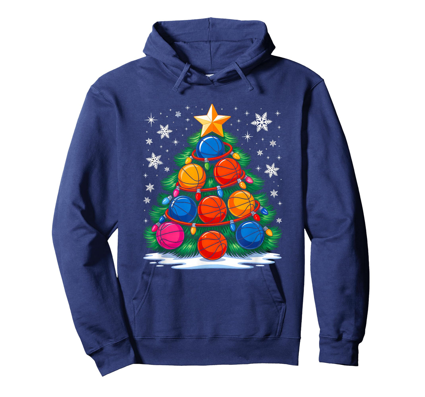 Basketball Player Christmas Tree Light Xmas Basketball Lover T-Shirt