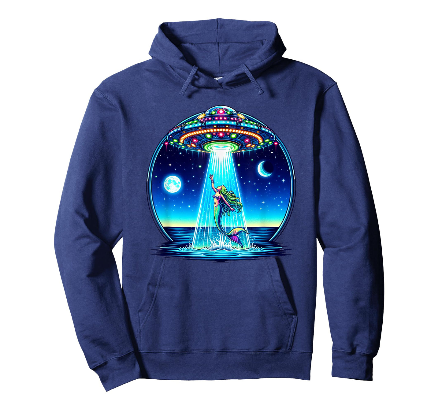 Mermaid Abduction Alien Invasion Funny UFO Spaceship T-Shirt