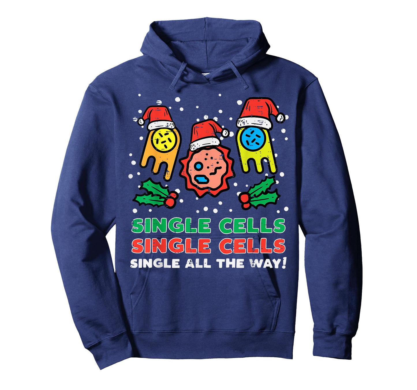 Christmas Single Cells Funny Xmas Science Biology Men Women T-Shirt