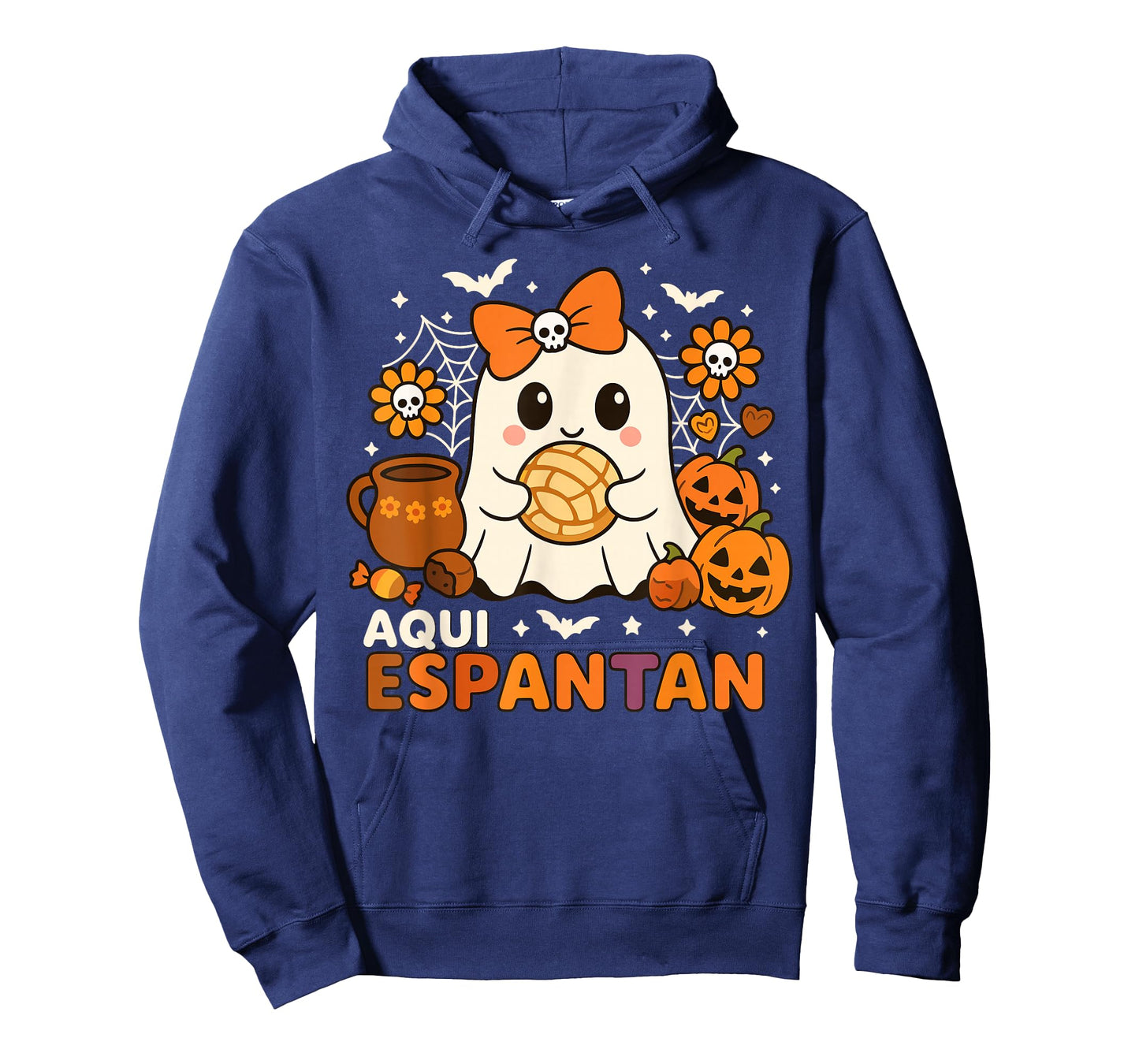 Aqui Espantan Cute Ghost Pan de Muerto Mexican Halloween T-Shirt