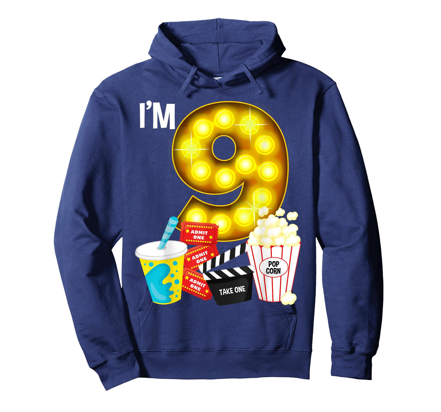 Movie Night Party 9th Birthday Movie Theme Kids Birthday T-Shirt