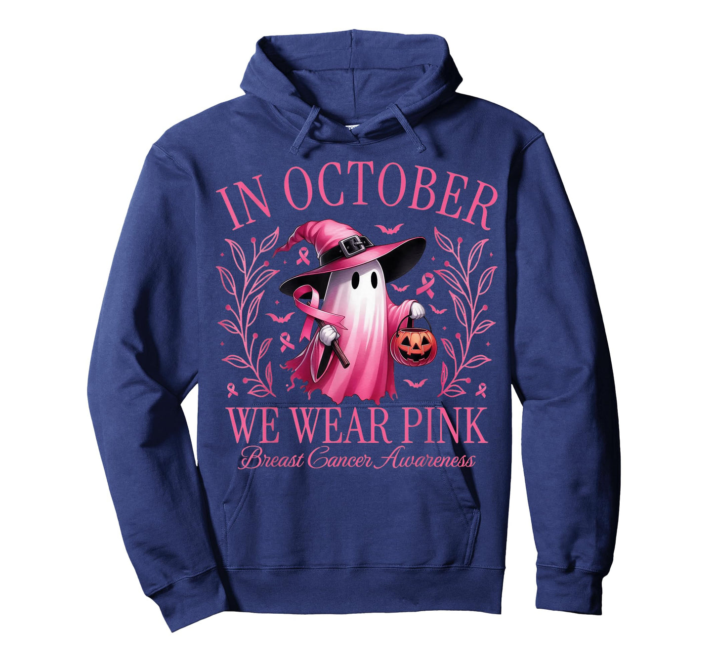 in October We Wear Pink Breast Cancer Awareness Halloween T-Shirt