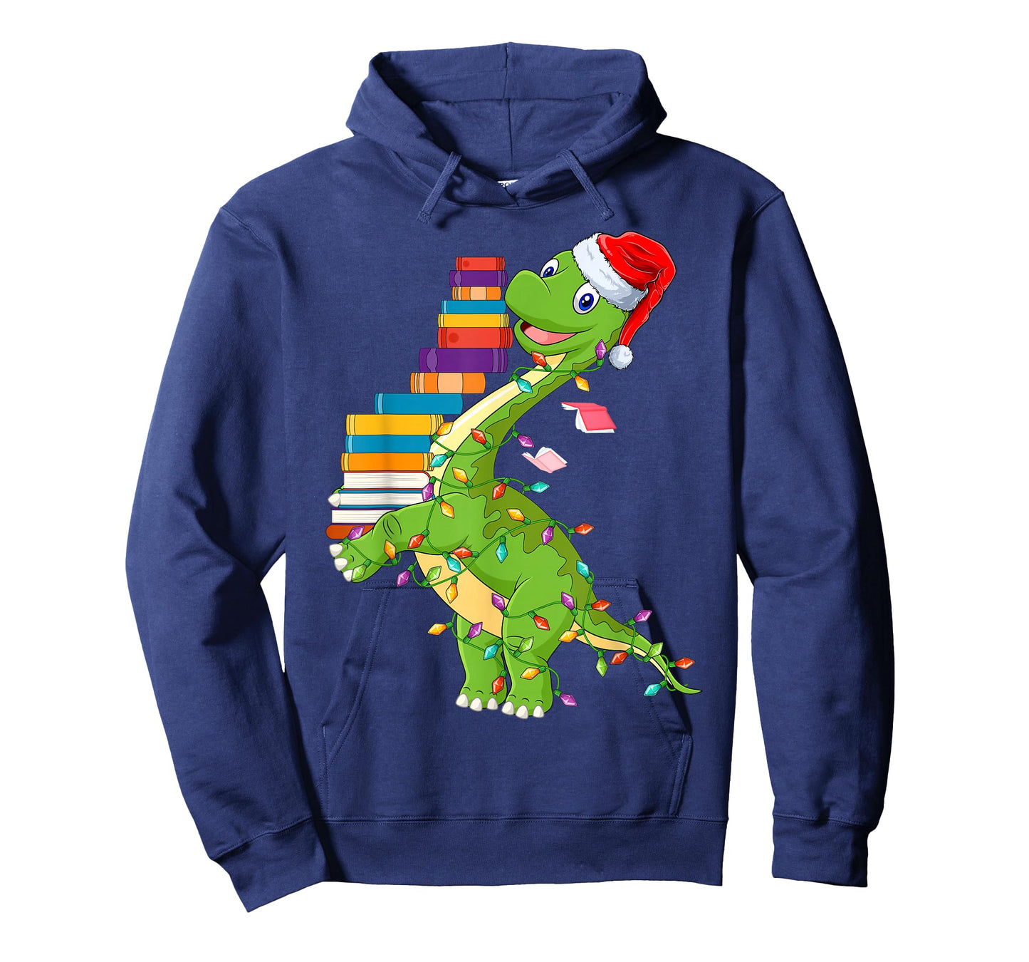 Dinosaur Book Reading Teacher Kids Book Lover Dino Christmas T-Shirt