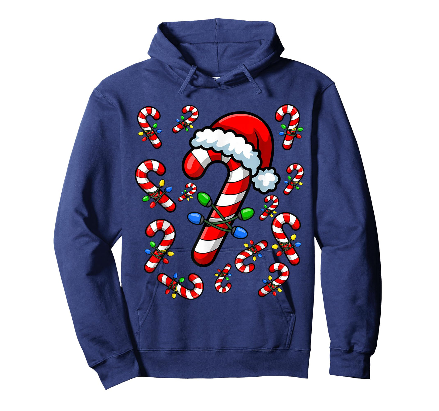 Red and White Candy Cane Santa Christmas Xmas Lights T-Shirt