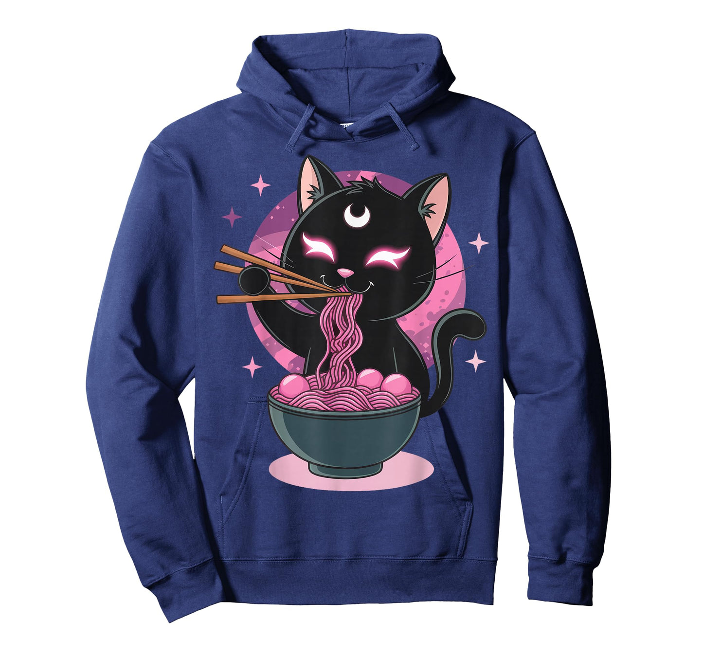 Anime Cat Eating Ramen Retro Kawaii Ramen Cat T-Shirt