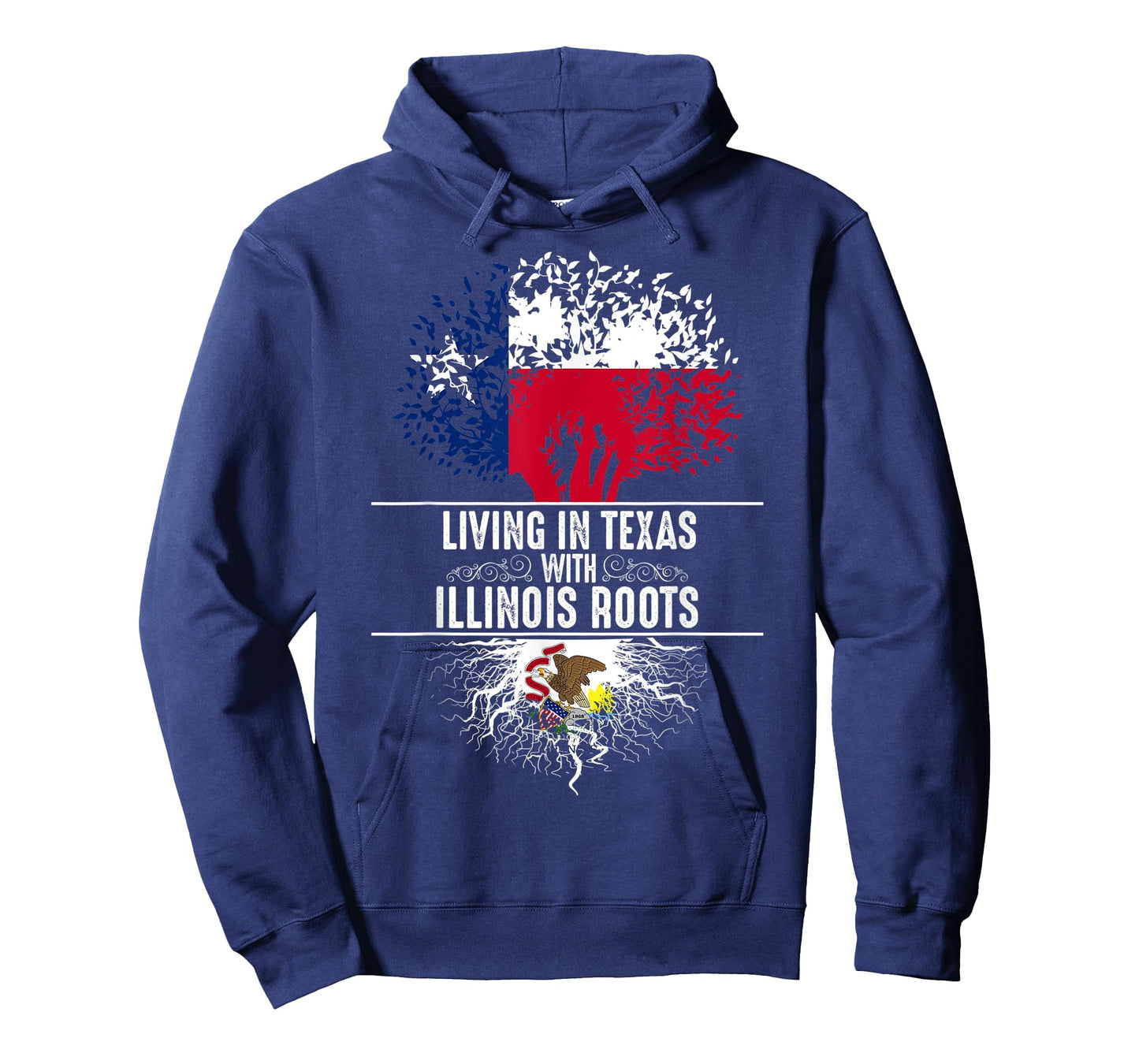 Texas Home Illinois Roots State Tree Flag Love Gift T-Shirt