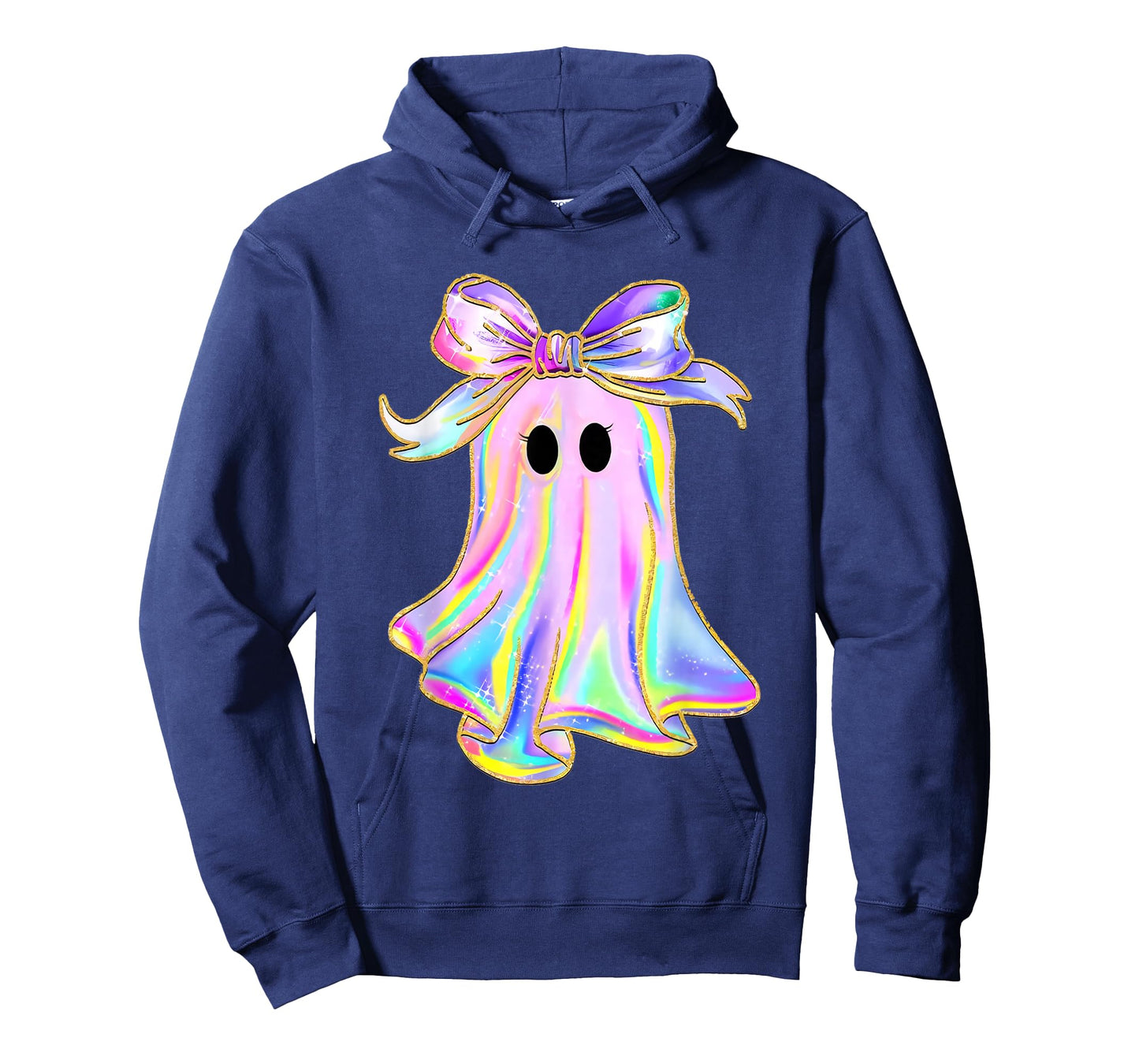 Pastel Galaxy Ghost Halloween Girl Kids Ghost Coquette Bow T-Shirt