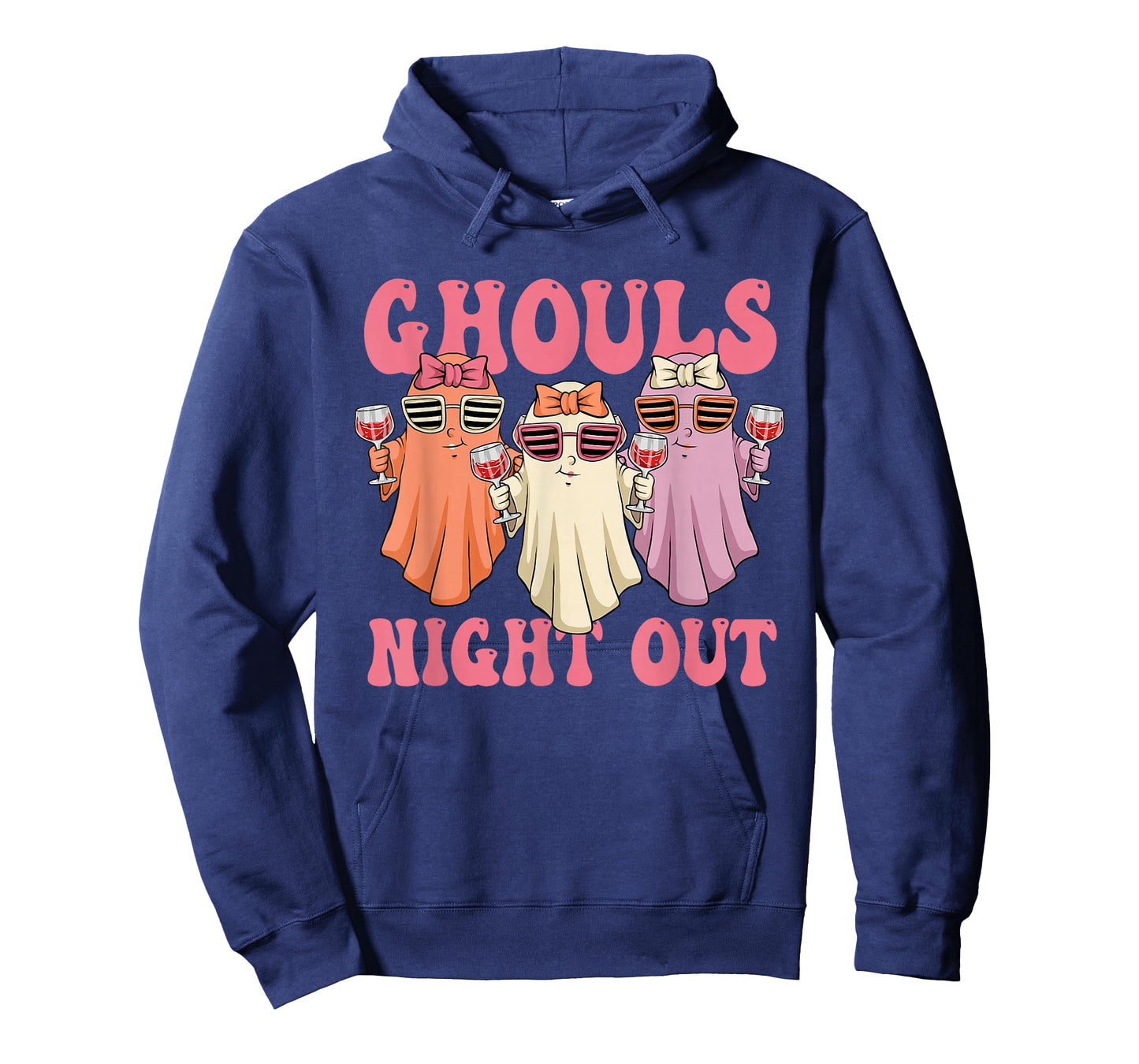 Ghouls Night Out Spooky Women Halloween Party Wine Ghosts T-Shirt