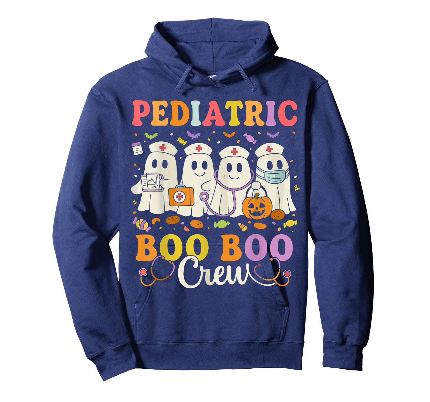 Boo Boo Crew Pediatric Women, Halloween Ghost Nurse Medical T-Shirt
