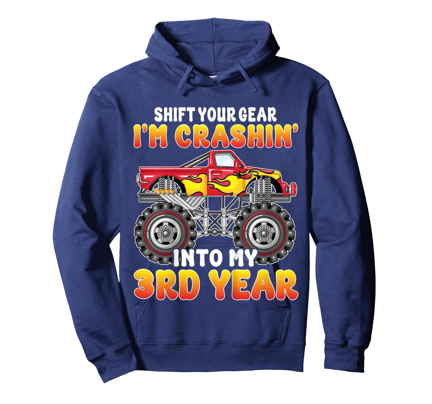 Shift Your Gear Kids 3 Years Old Monster Truck 3rd Birthday T-Shirt
