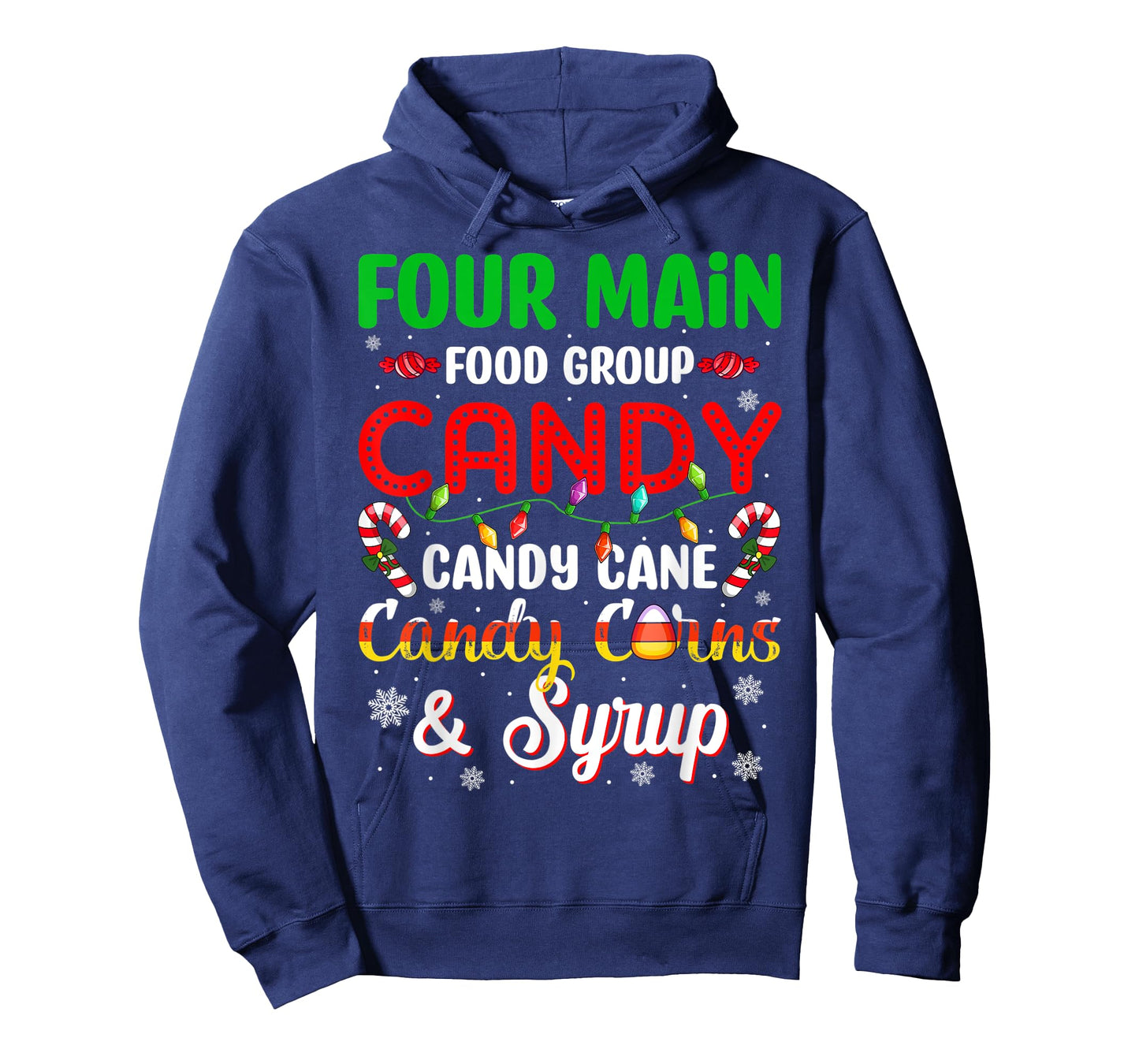 Christmas Pajama Four Main Funny Food Groups Elf Candy Corn T-Shirt