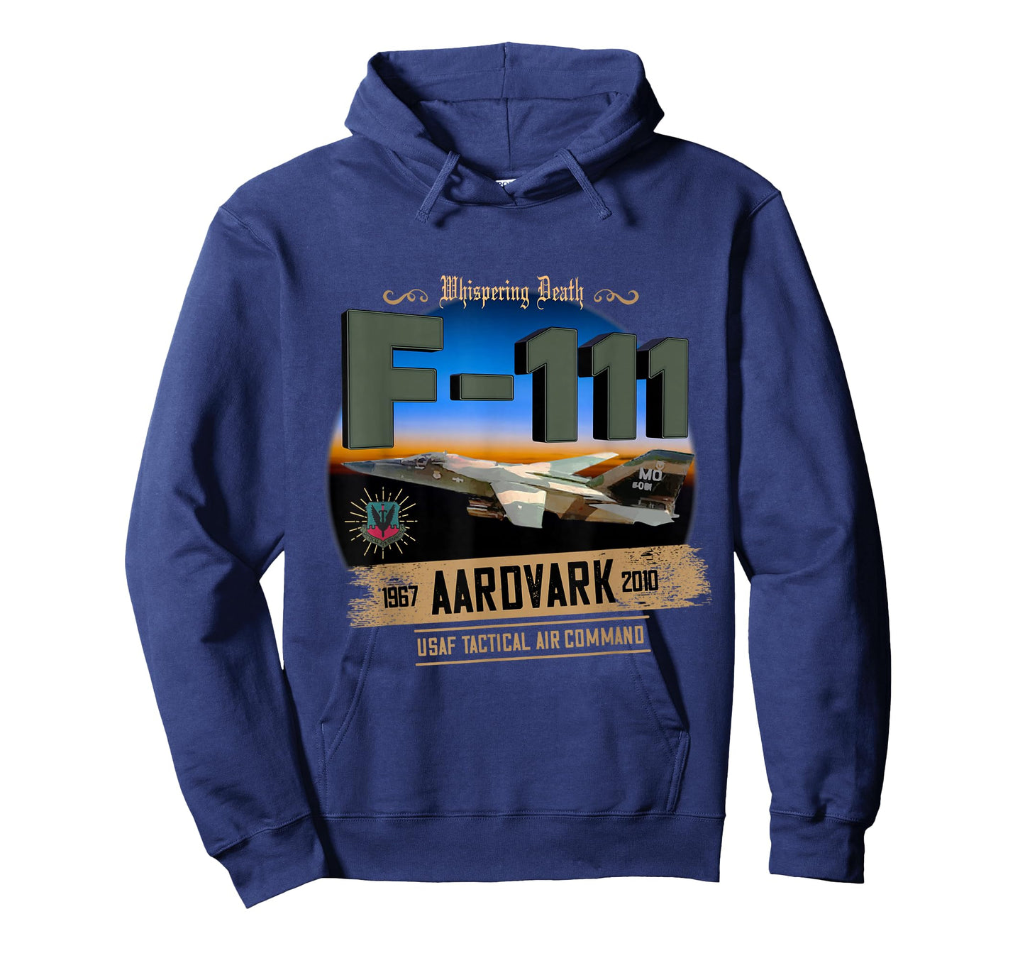TSH Designs F-111 Aardvark Unisex Adult Black Cotton 100% Short Sleeve Classic Fit T-Shirt