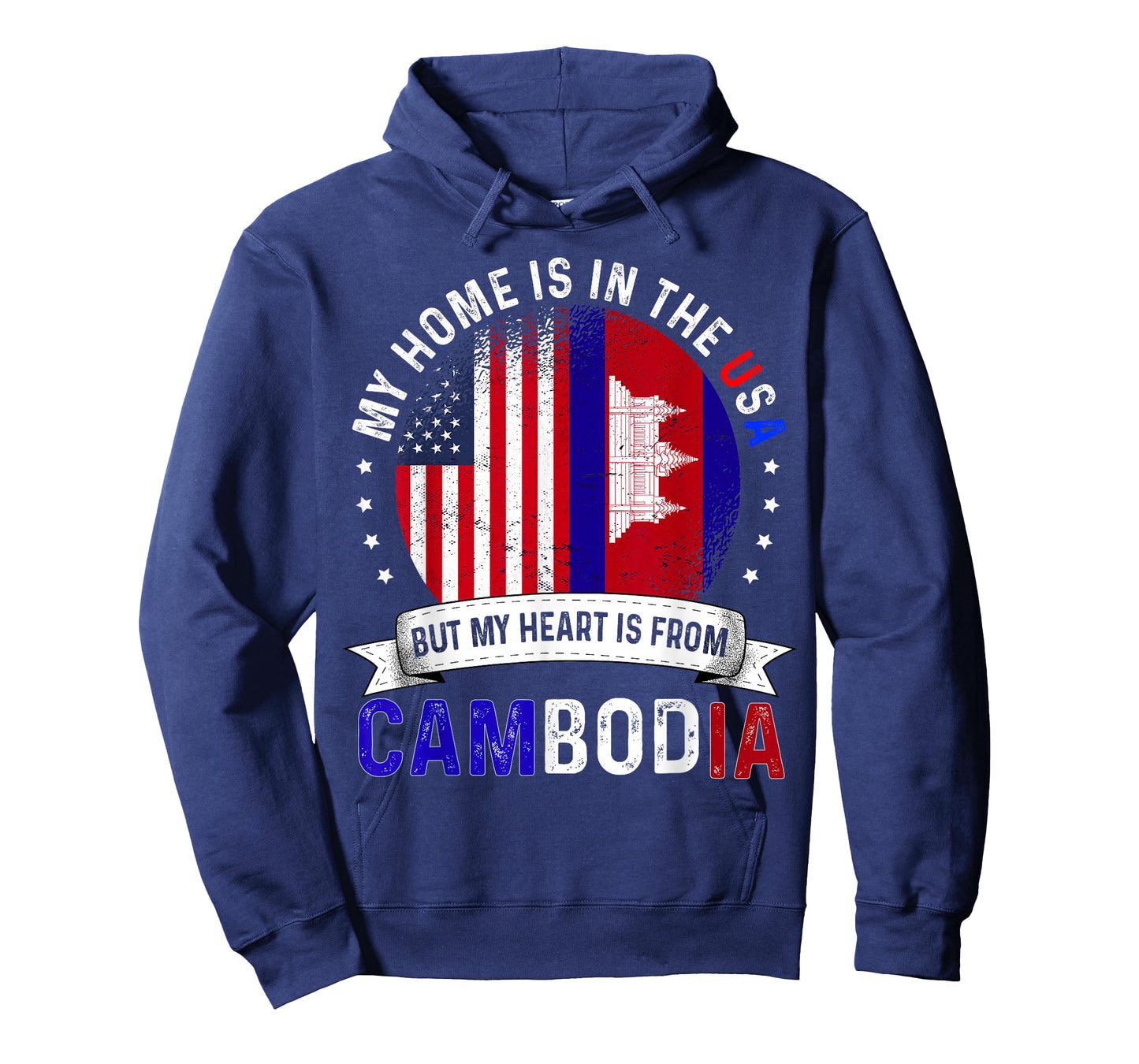 Cambodian American Patriot Heart is from Cambodia Flag T-Shirt