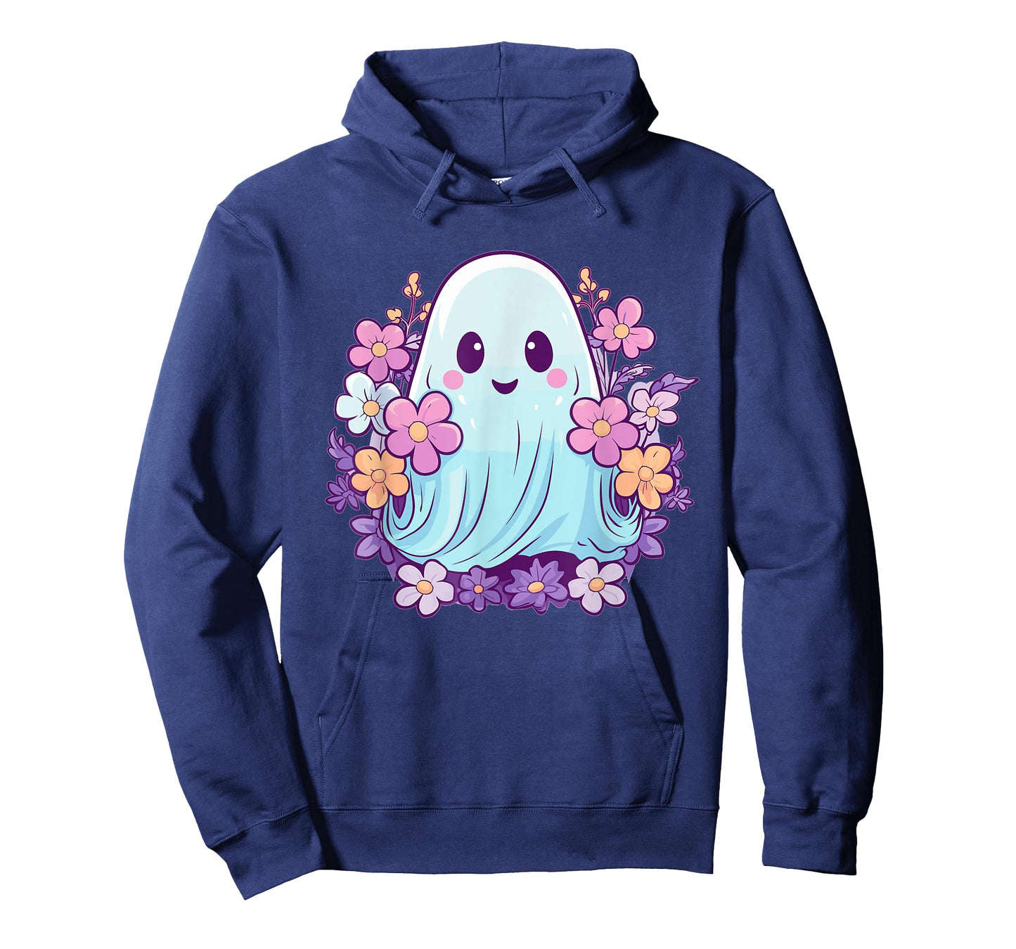 Cute Ghost With Flowers I Kids Ghost T-Shirt