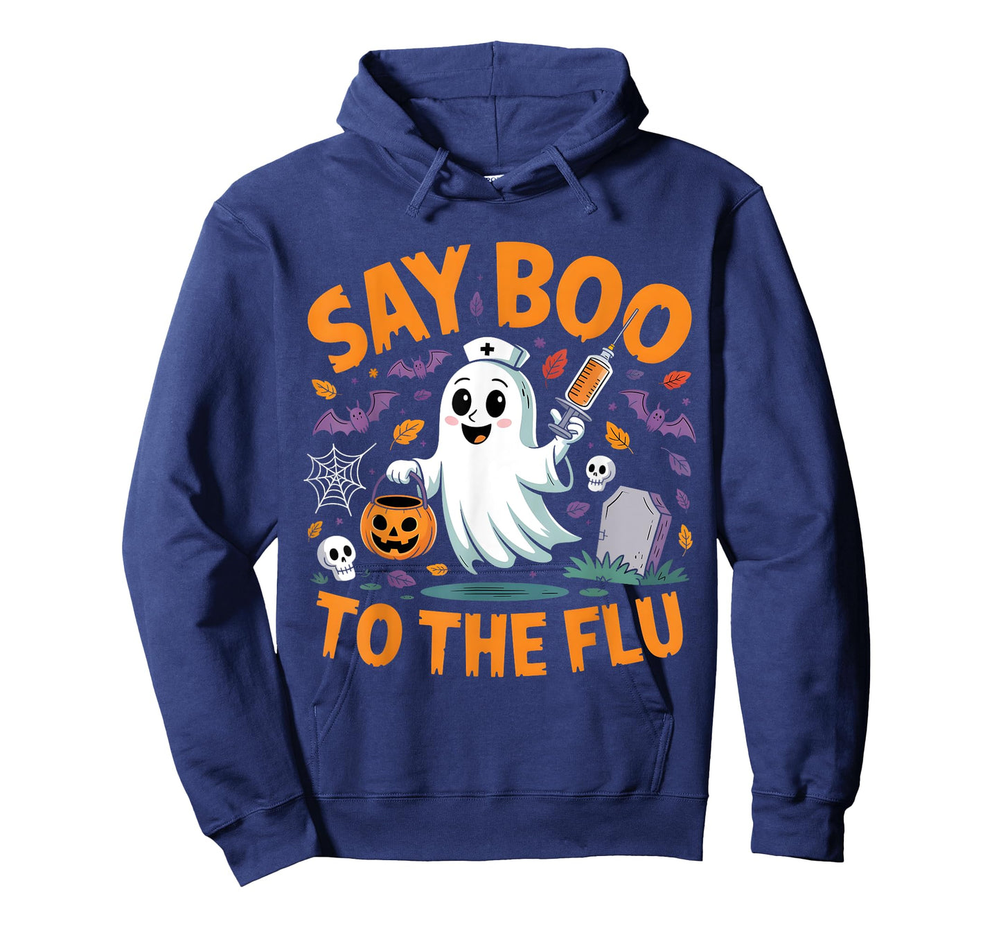 Say Boo to The Flu Ghost Halloween Graphic T-Shirt