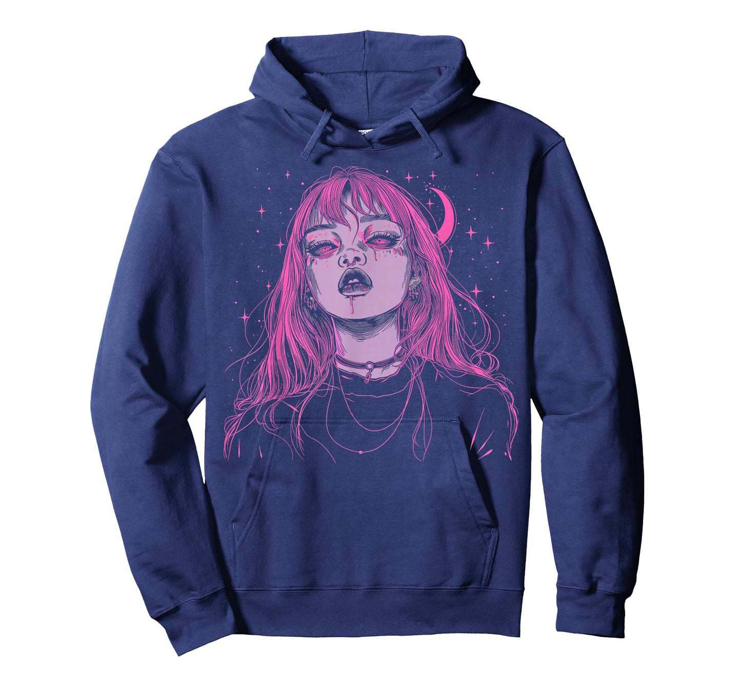 Goth Grunge Demon Anime Girl Waifu Horror Alt Pink Aesthetic T-Shirt