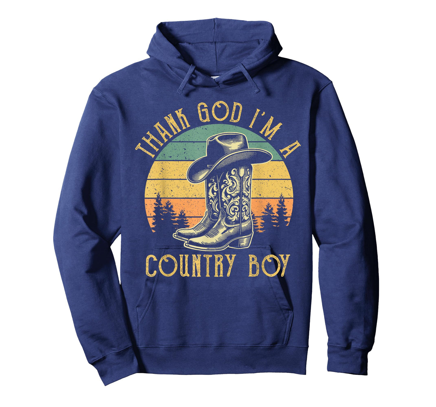 Thank God I'm A Country Music Boy Cowboy Western Retro T-Shirt