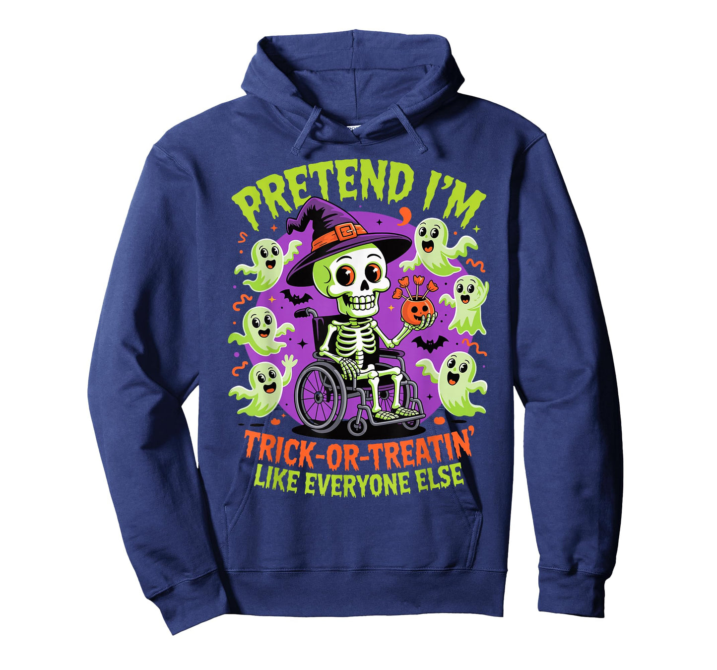 Halloween Wheelchair Costume Handicap Joke Vintage Skeleton T-Shirt