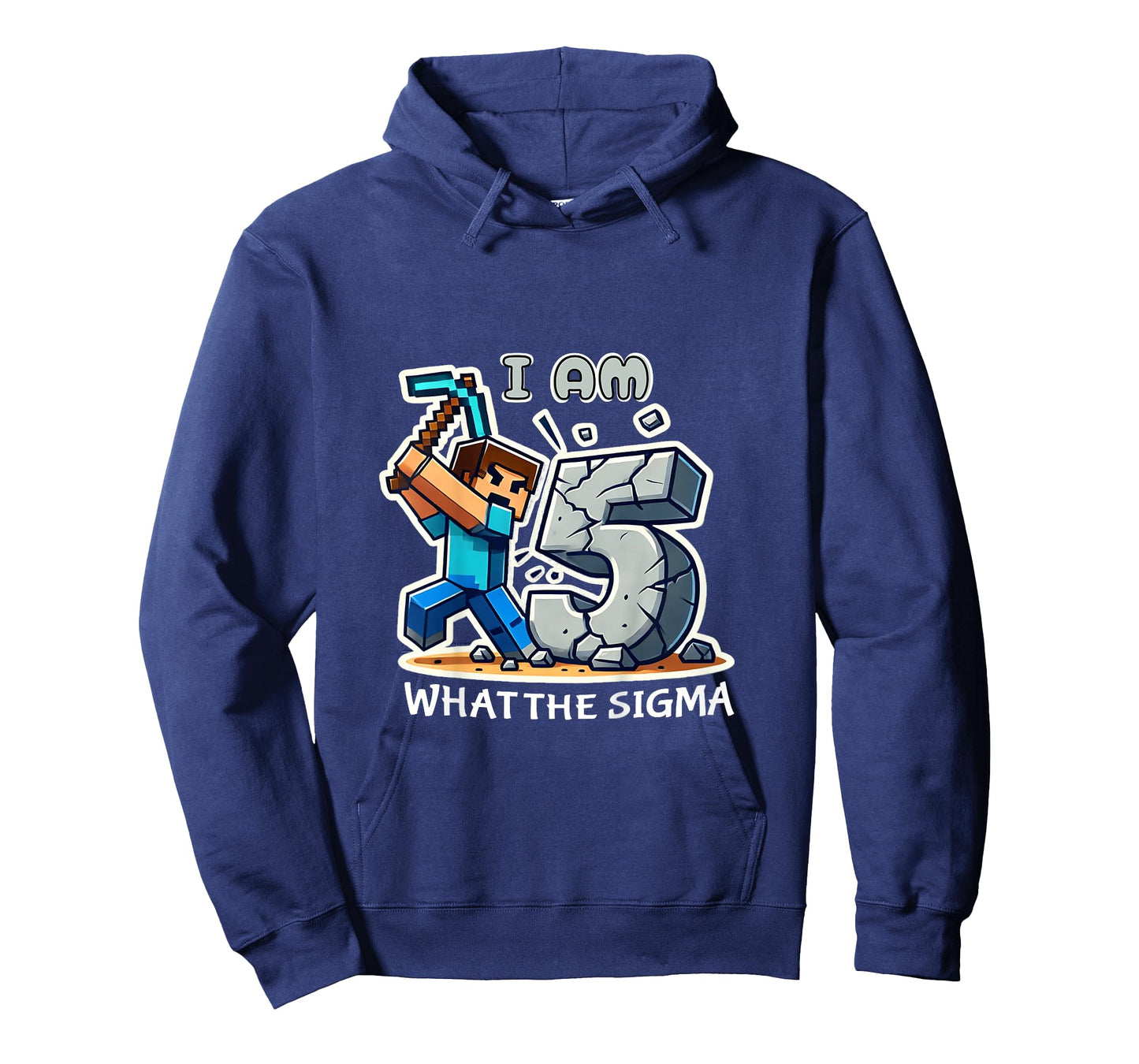 Kids 5 Years Old Sigma Pixel Art Mining Gamer Style T-Shirt