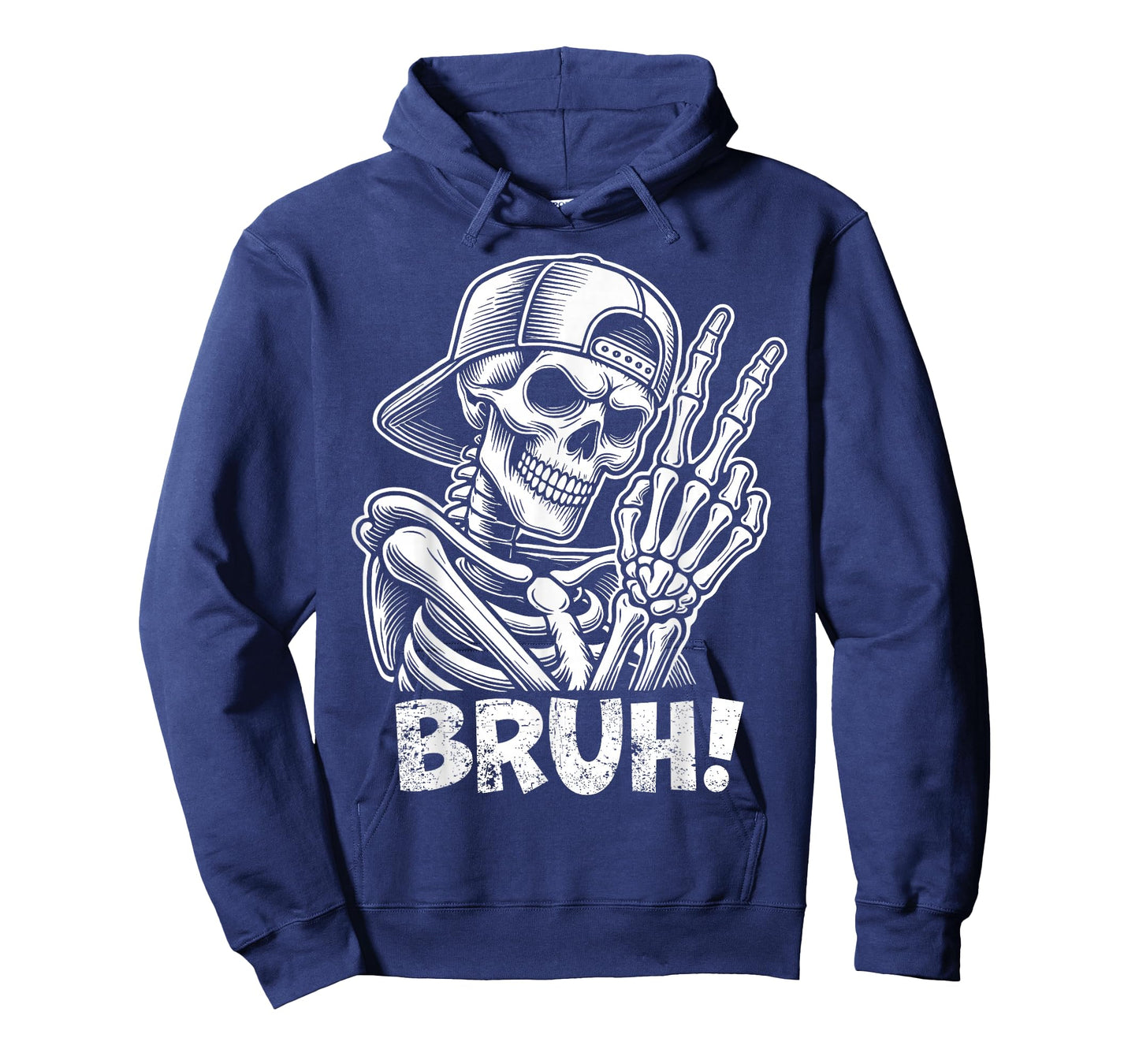 Bruh Skeleton Hand Peace Sign Halloween Skeleton Hand Sign T-Shirt
