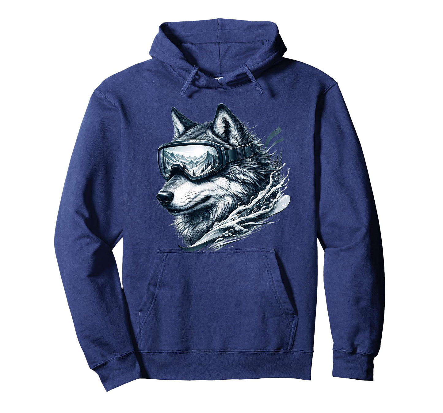 Wolf Wearing Ski Snowboard Goggles Wolf Skiing T-Shirt