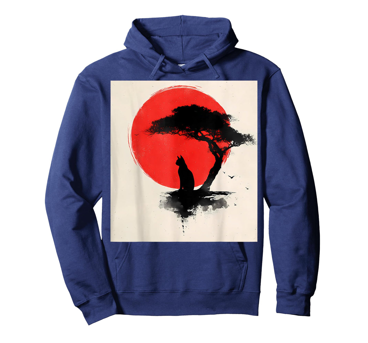 Black Cat Japanese Theme Vintage Japan Art Retro Print T-Shirt