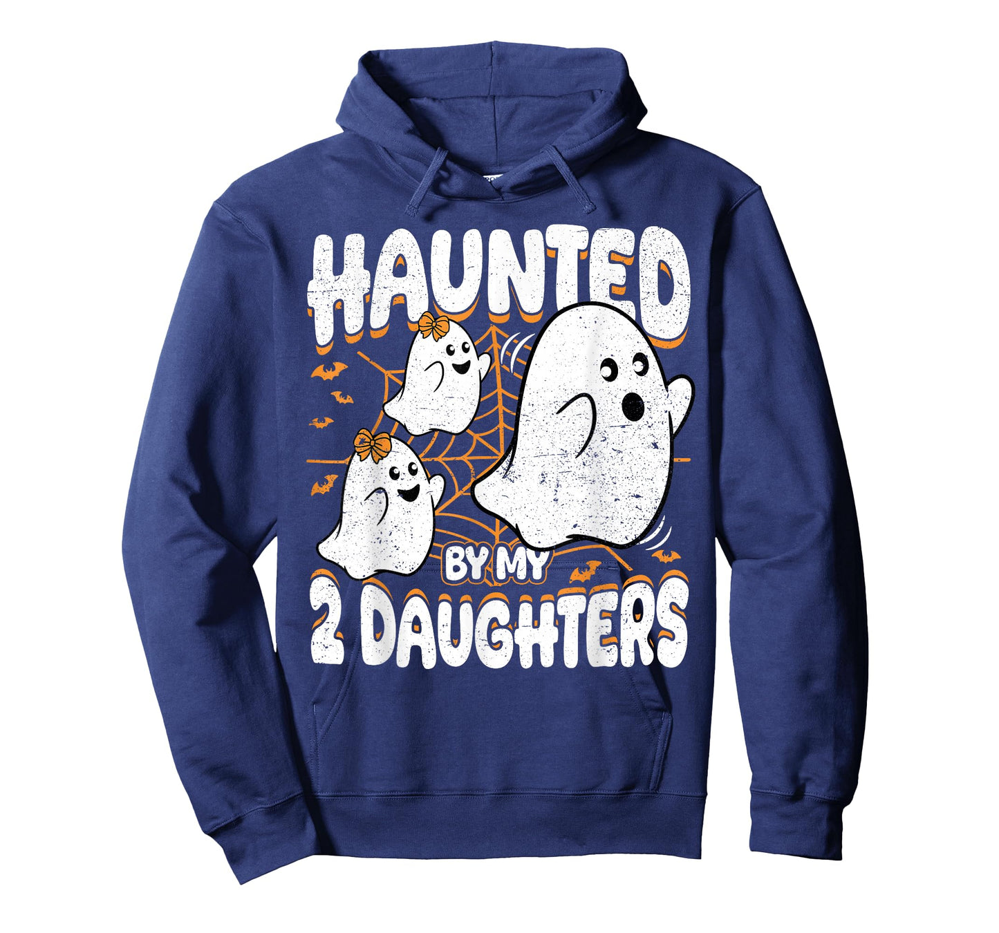 Haunted by My 2 Daughters Ghost Mom Dad Halloween T-Shirt