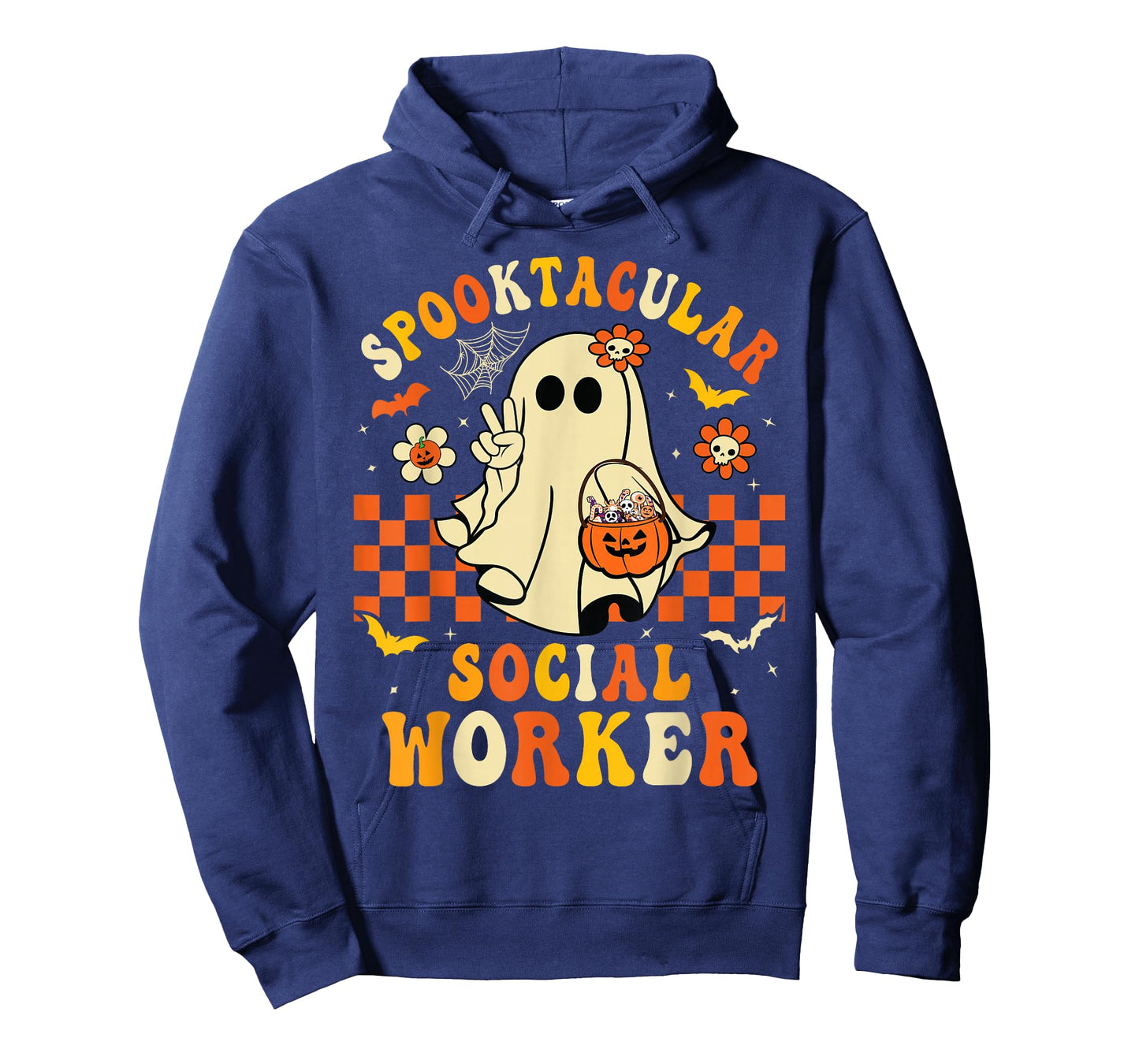 Groovy Spooktacular School Social Worker Halloween Ghost T-Shirt